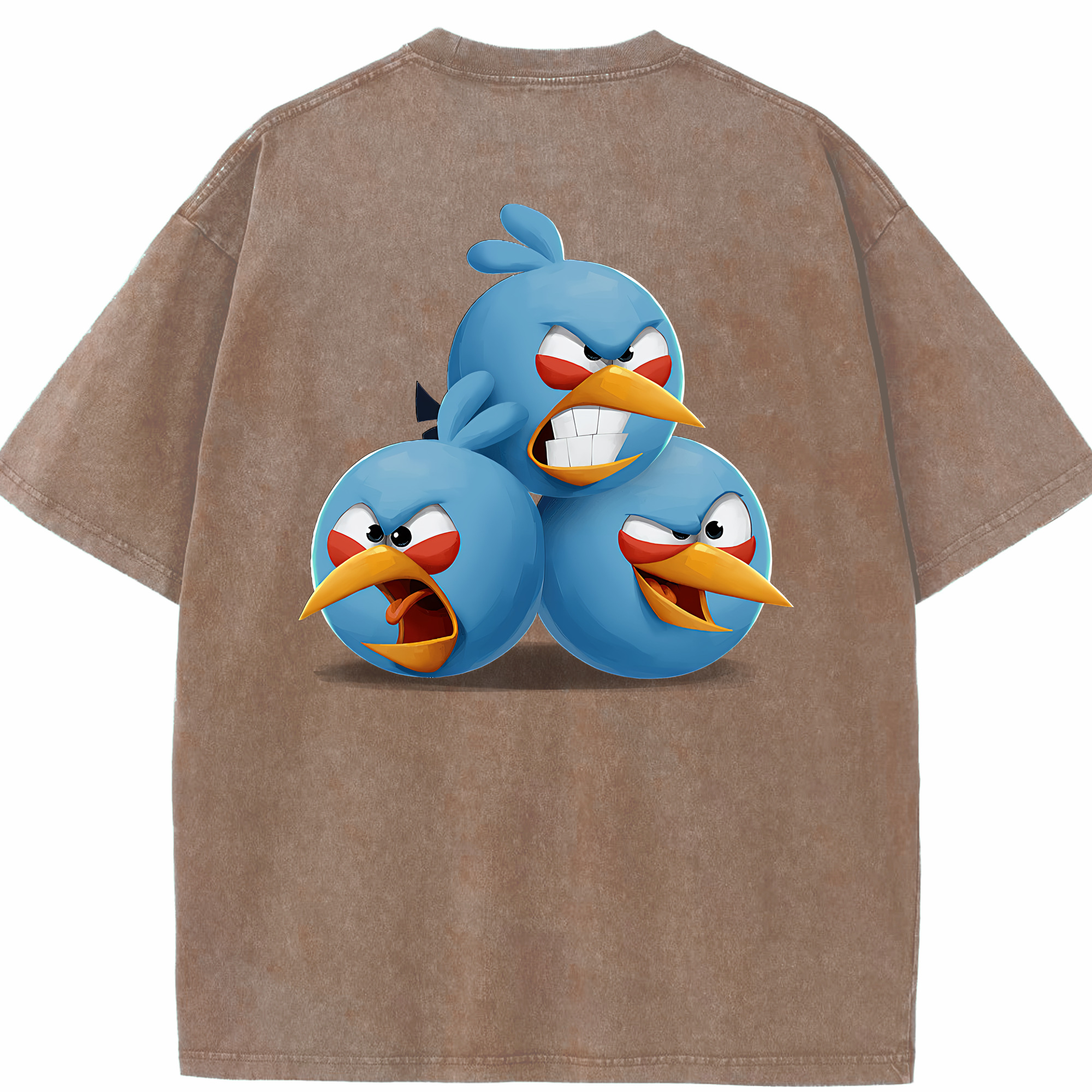 （画像用） Angry Birds アングリーバード 綿100% ヴィンテージ風 半袖Tシャツ（背面プリント）