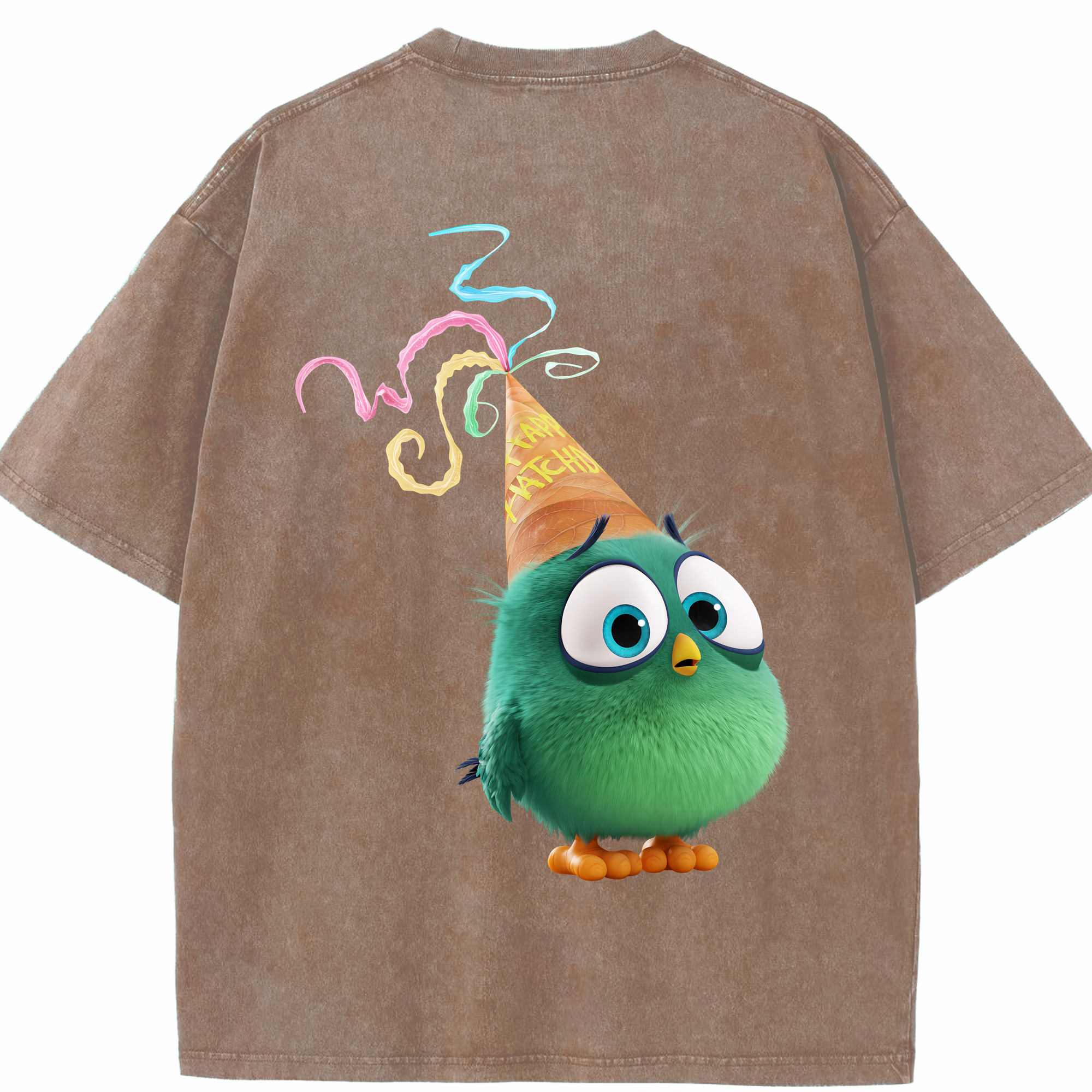 （画像用） Angry Birds アングリーバード 綿100% ヴィンテージ風 半袖Tシャツ（背面プリント）