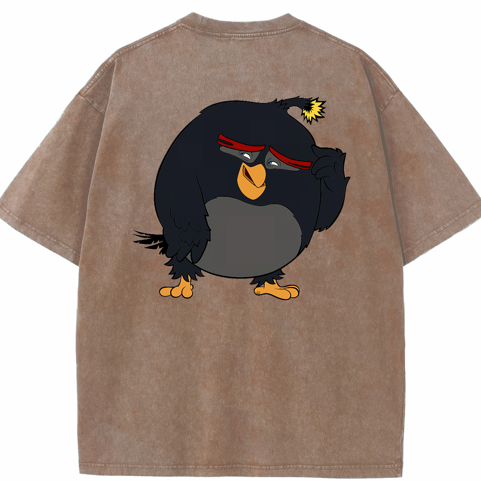 （画像用） Angry Birds アングリーバード 綿100% ヴィンテージ風 半袖Tシャツ（背面プリント）