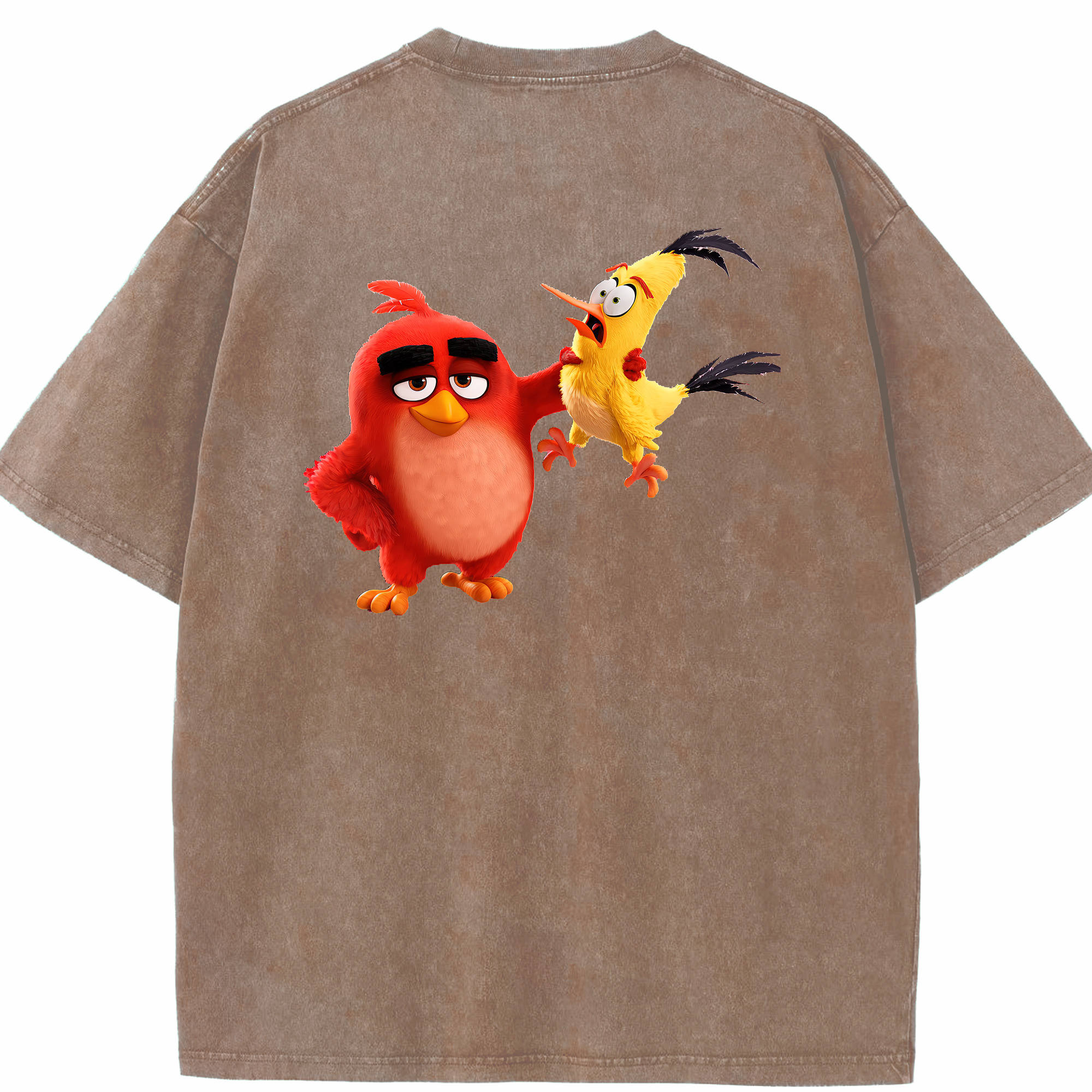 （画像用） Angry Birds アングリーバード 綿100% ヴィンテージ風 半袖Tシャツ（背面プリント）