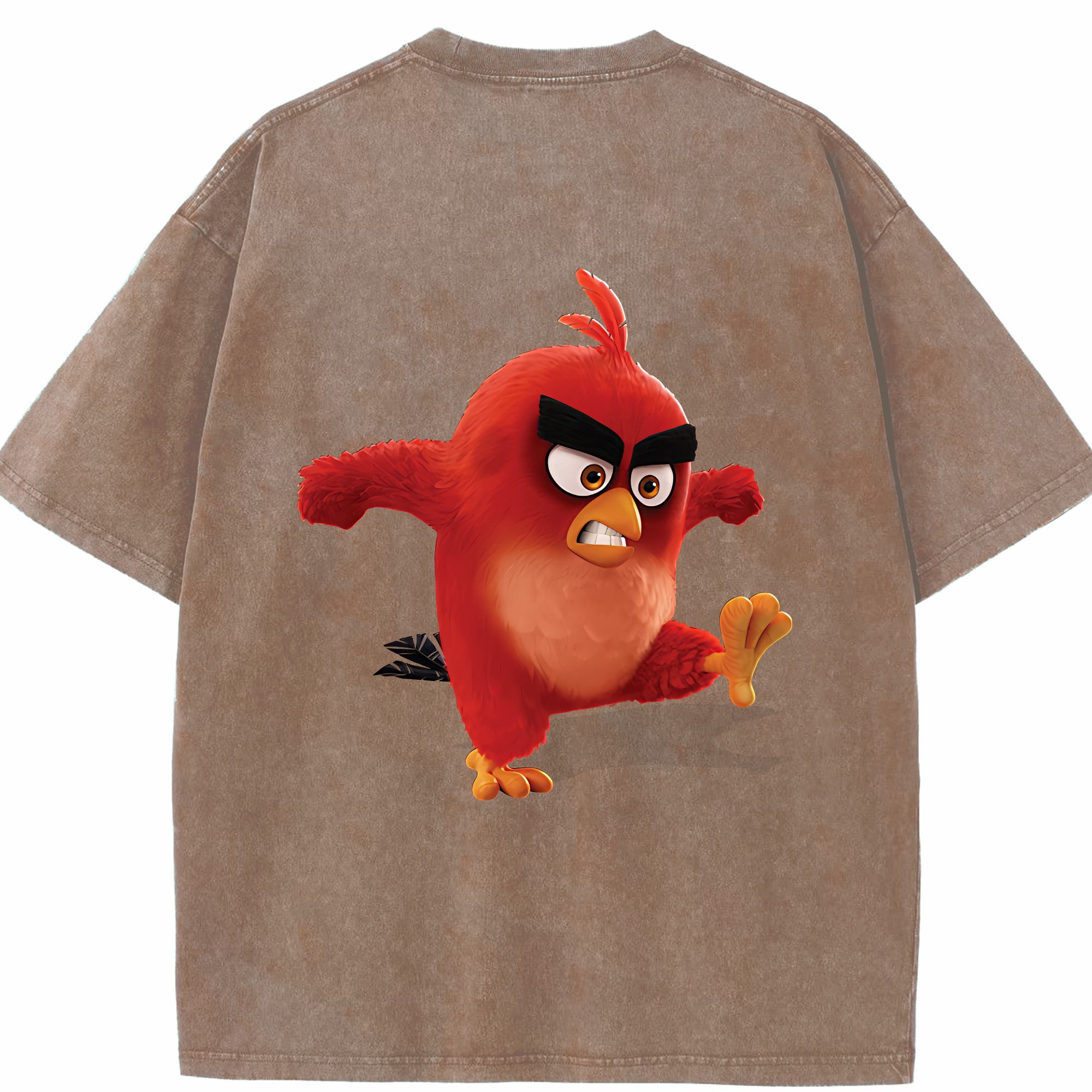 （画像用） Angry Birds アングリーバード 綿100% ヴィンテージ風 半袖Tシャツ（背面プリント）