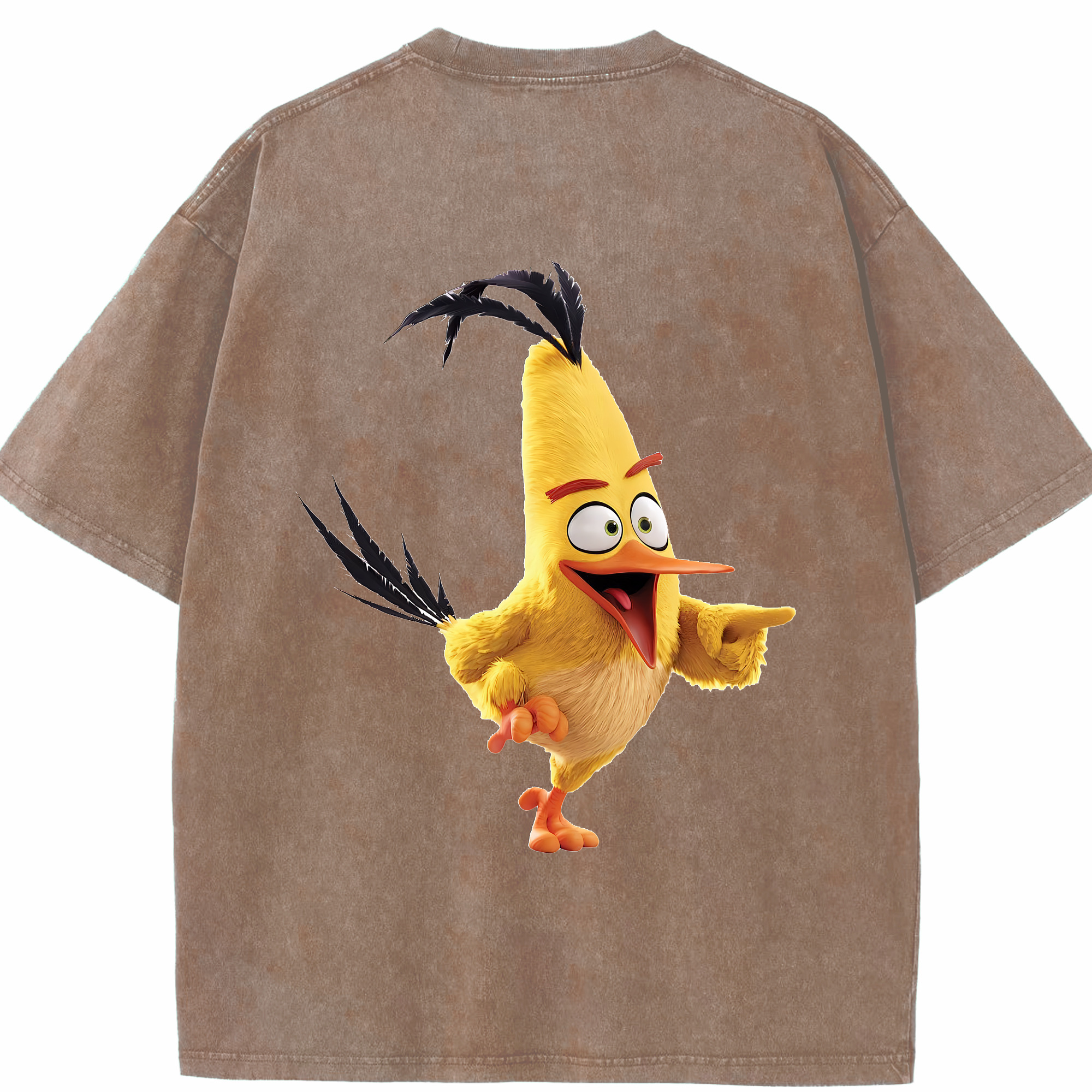 （画像用） Angry Birds アングリーバード 綿100% ヴィンテージ風 半袖Tシャツ（背面プリント）