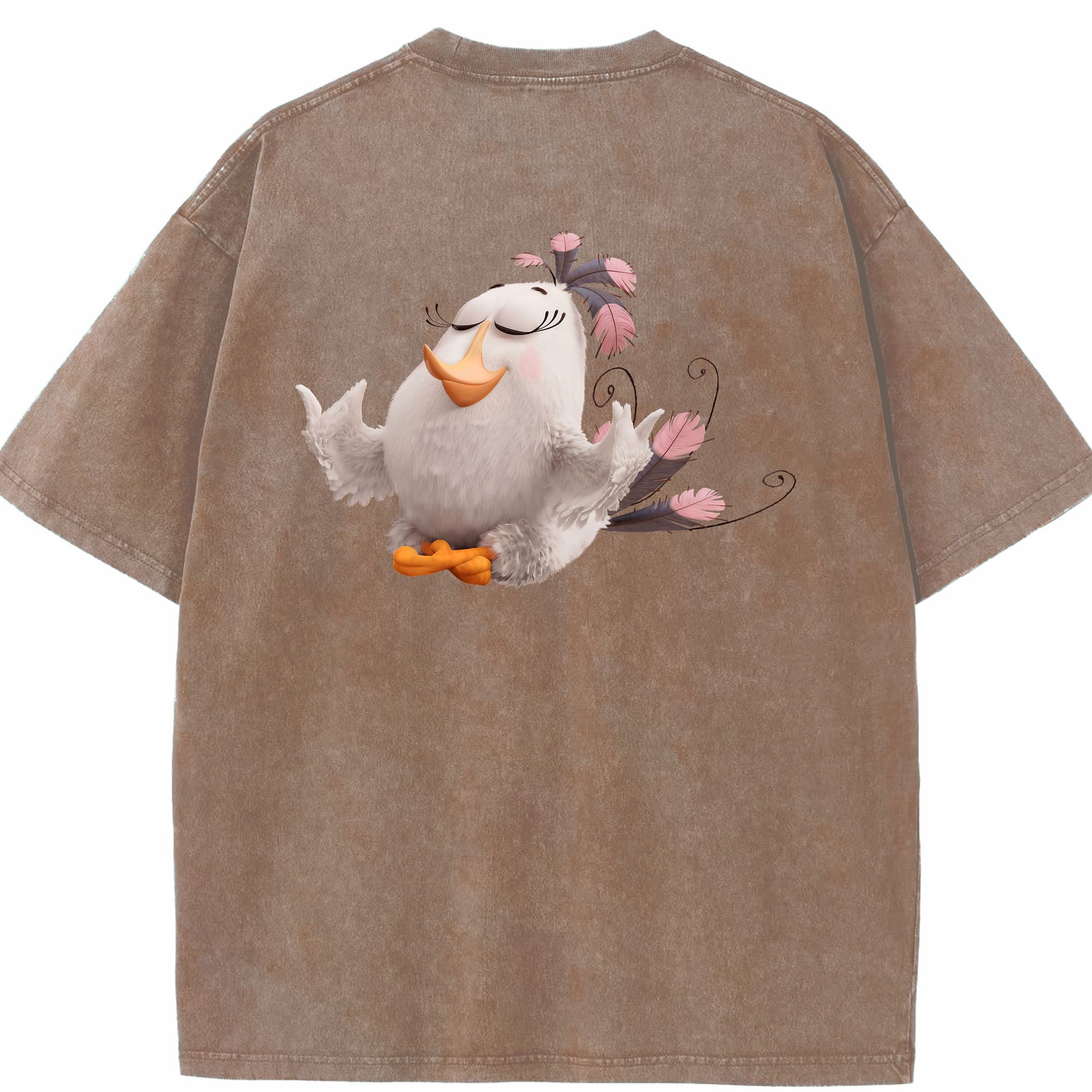 （画像用） Angry Birds アングリーバード 綿100% ヴィンテージ風 半袖Tシャツ（背面プリント）