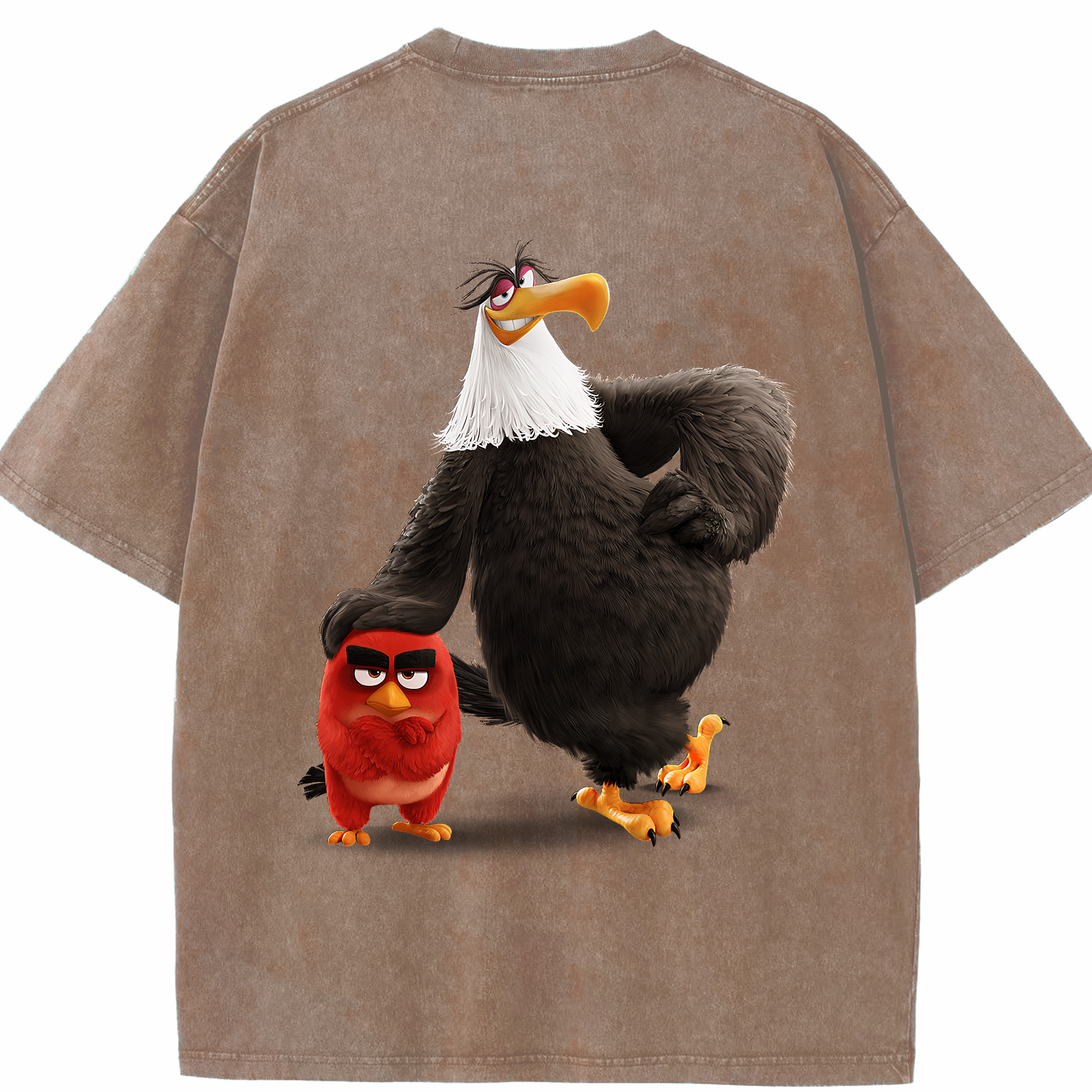 （画像用） Angry Birds アングリーバード 綿100% ヴィンテージ風 半袖Tシャツ（背面プリント）
