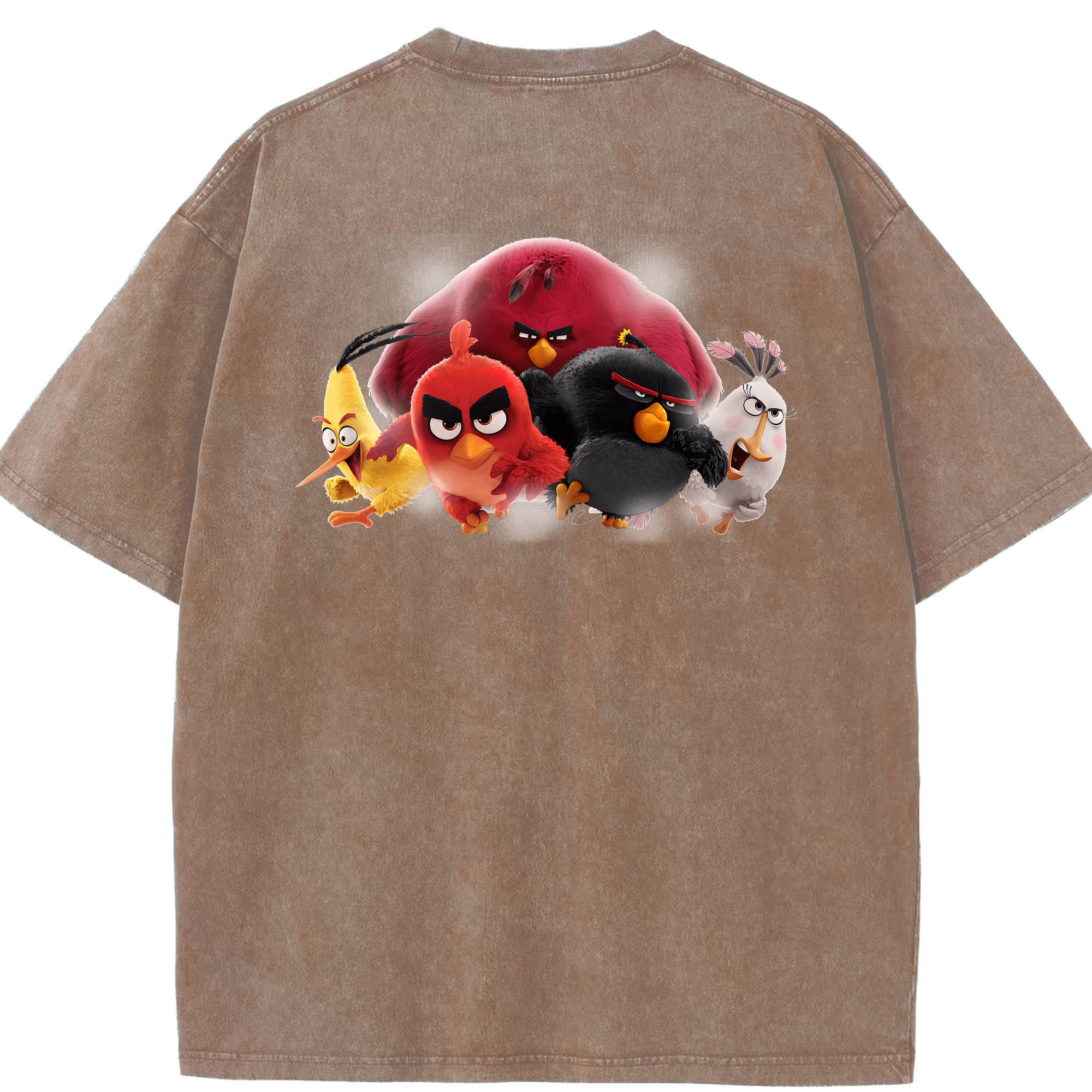 （画像用） Angry Birds アングリーバード 綿100% ヴィンテージ風 半袖Tシャツ（背面プリント）