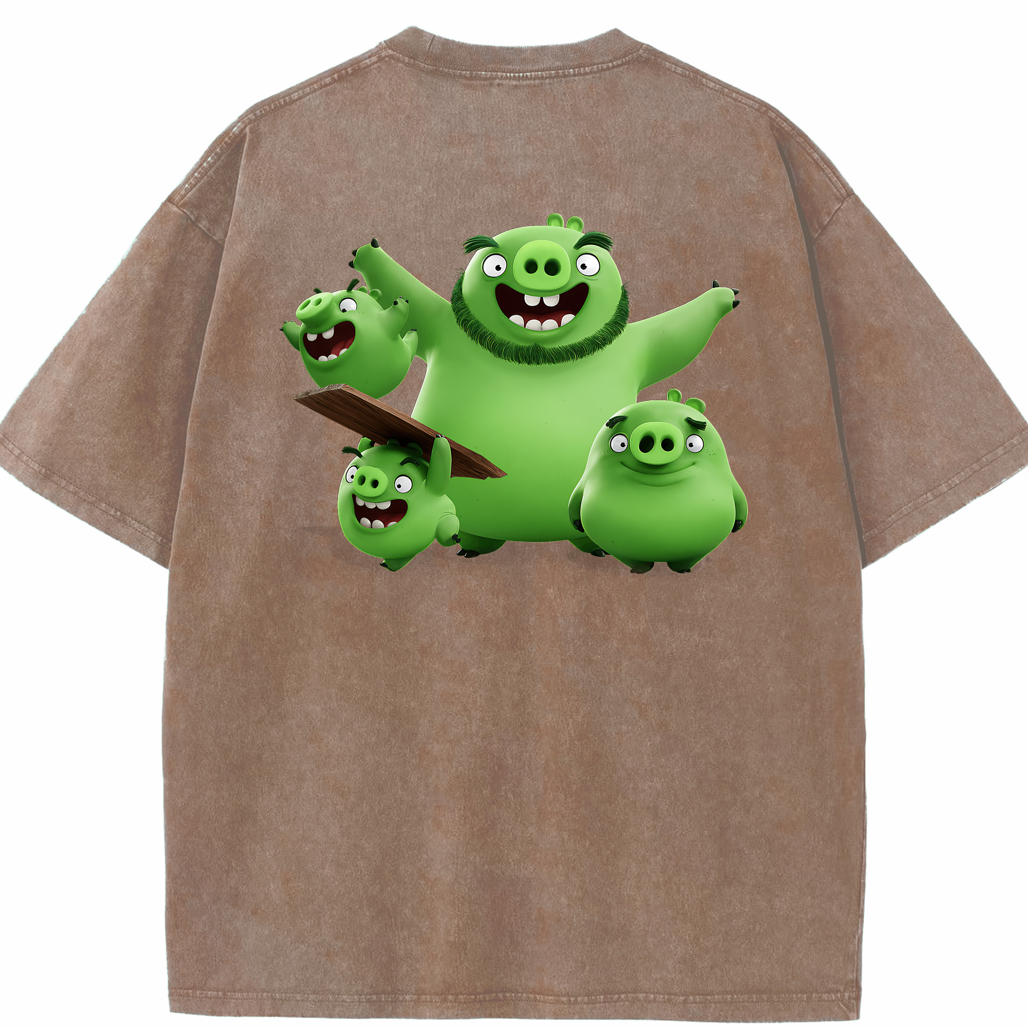（画像用） Angry Birds アングリーバード 綿100% ヴィンテージ風 半袖Tシャツ（背面プリント）