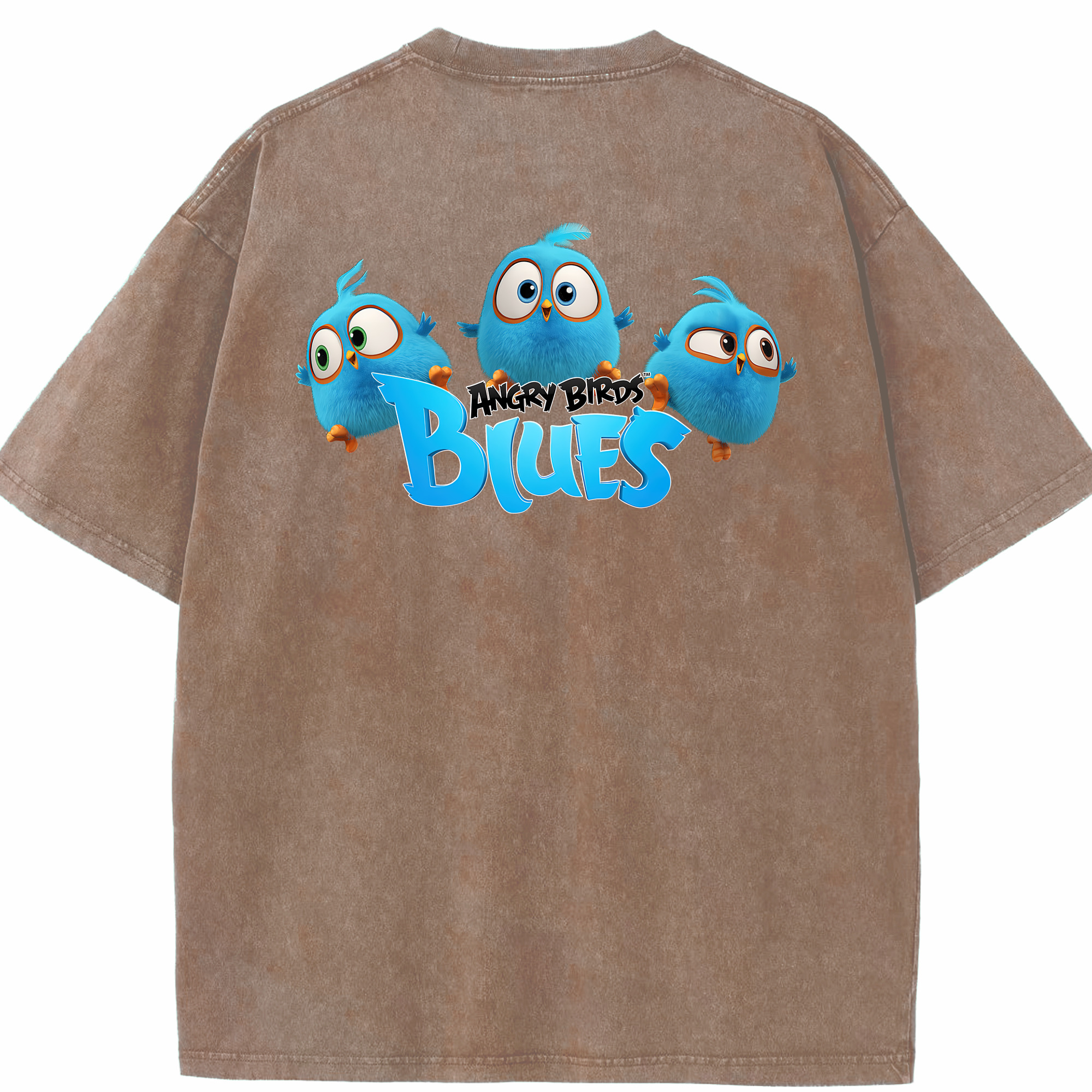 （画像用） Angry Birds アングリーバード 綿100% ヴィンテージ風 半袖Tシャツ（背面プリント）