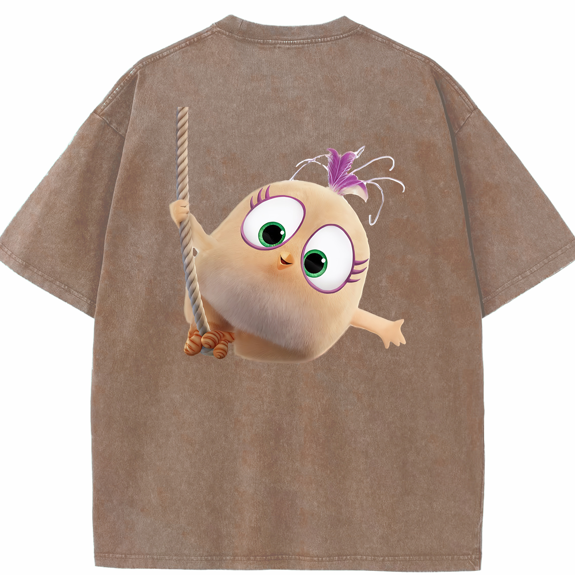 （画像用） Angry Birds アングリーバード 綿100% ヴィンテージ風 半袖Tシャツ（背面プリント）
