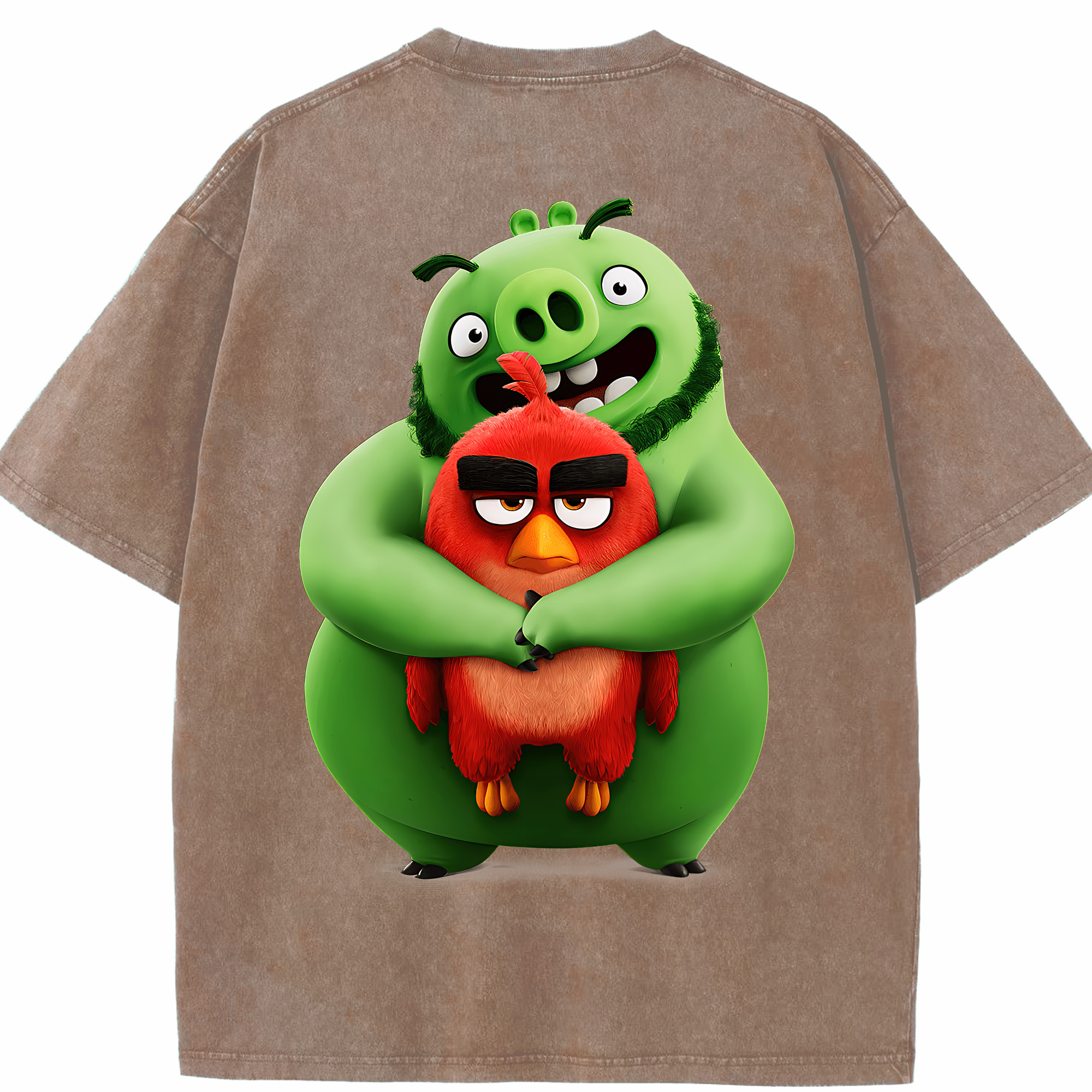 （画像用） Angry Birds アングリーバード 綿100% ヴィンテージ風 半袖Tシャツ（背面プリント）