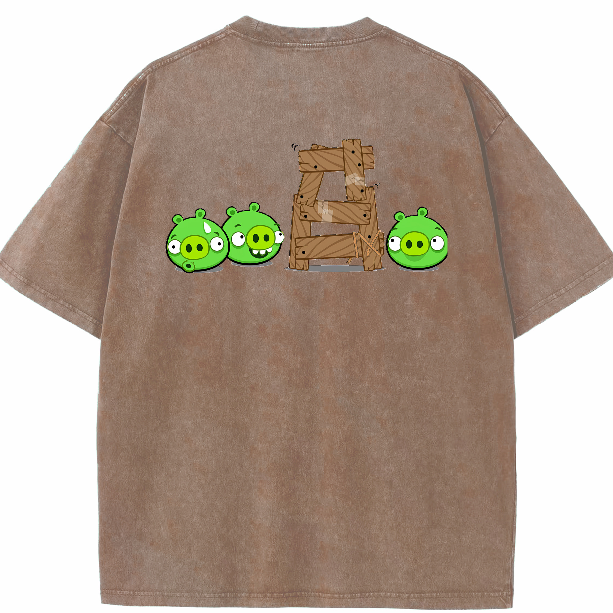 （画像用） Angry Birds アングリーバード 綿100% ヴィンテージ風 半袖Tシャツ（背面プリント）