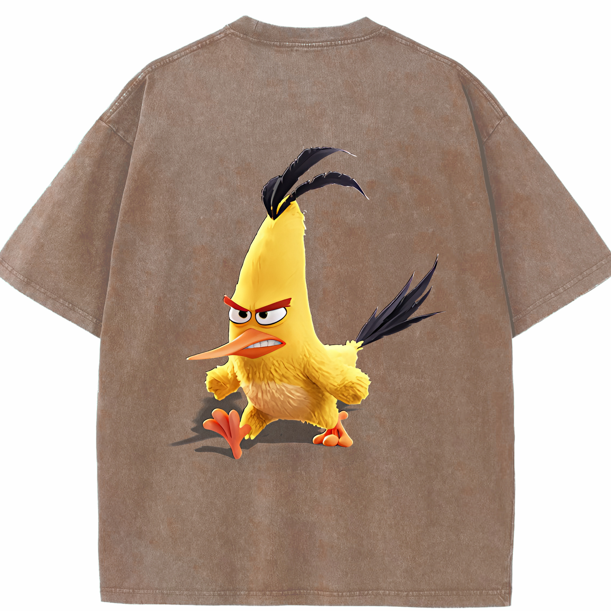 （画像用） Angry Birds アングリーバード 綿100% ヴィンテージ風 半袖Tシャツ（背面プリント）