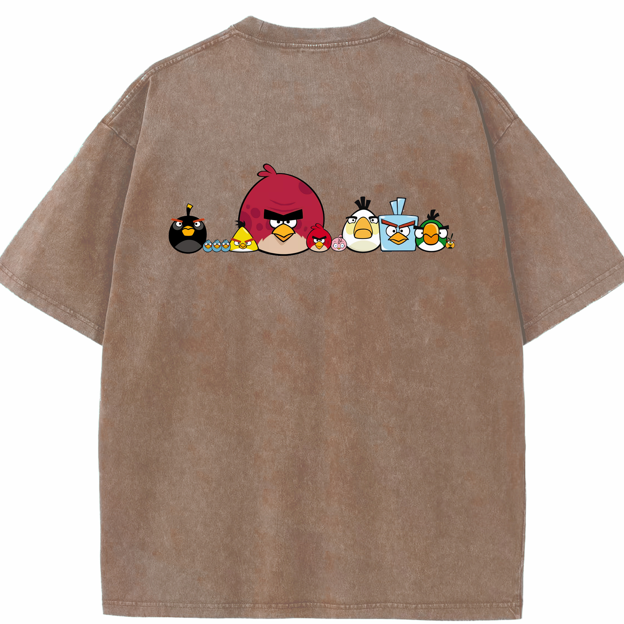 （画像用） Angry Birds アングリーバード 綿100% ヴィンテージ風 半袖Tシャツ（背面プリント）
