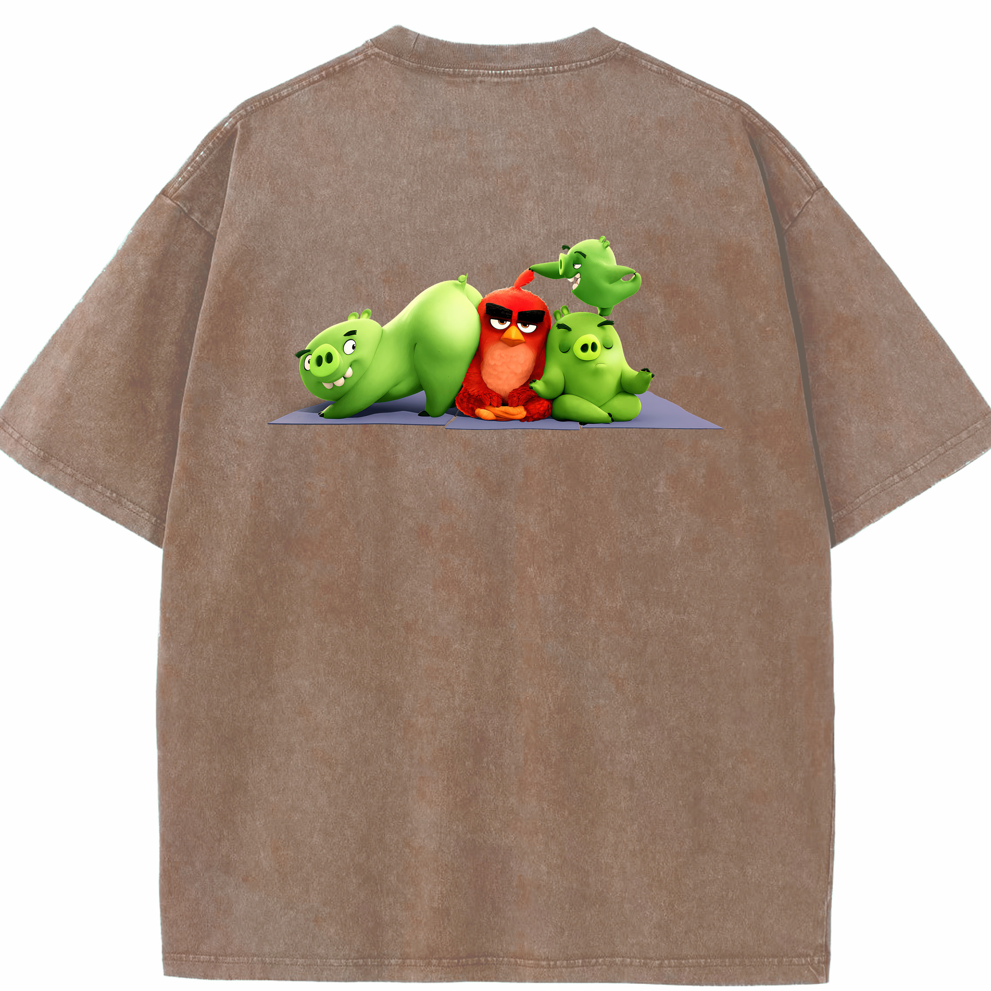 （画像用） Angry Birds アングリーバード 綿100% ヴィンテージ風 半袖Tシャツ（背面プリント）