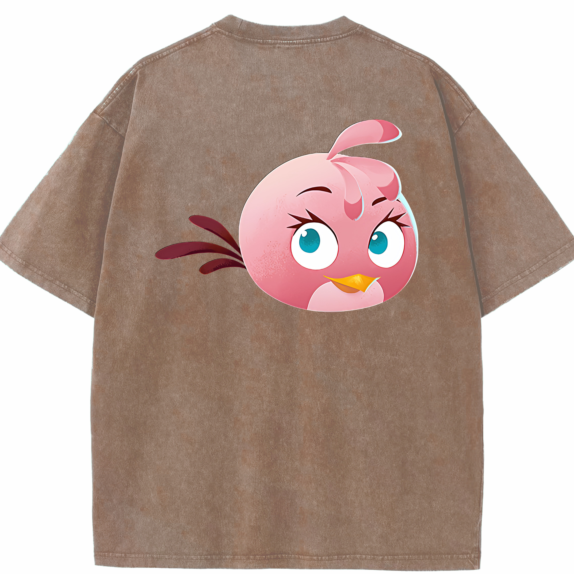 （画像用） Angry Birds アングリーバード 綿100% ヴィンテージ風 半袖Tシャツ（背面プリント）