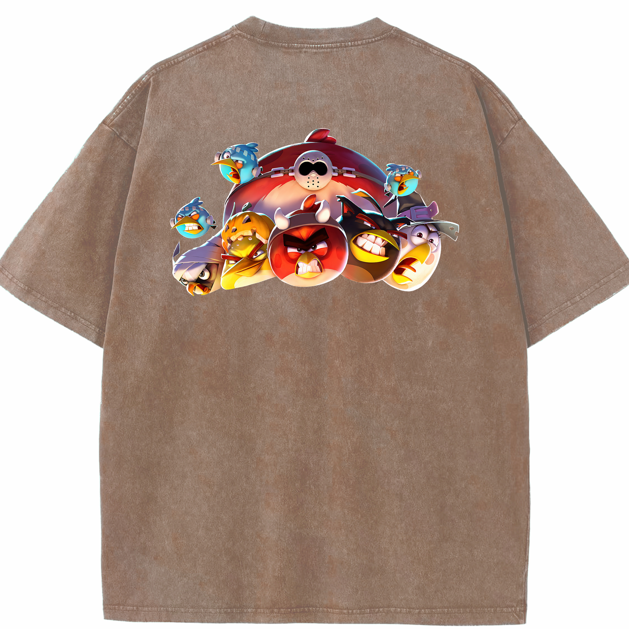 （画像用） Angry Birds アングリーバード 綿100% ヴィンテージ風 半袖Tシャツ（背面プリント）