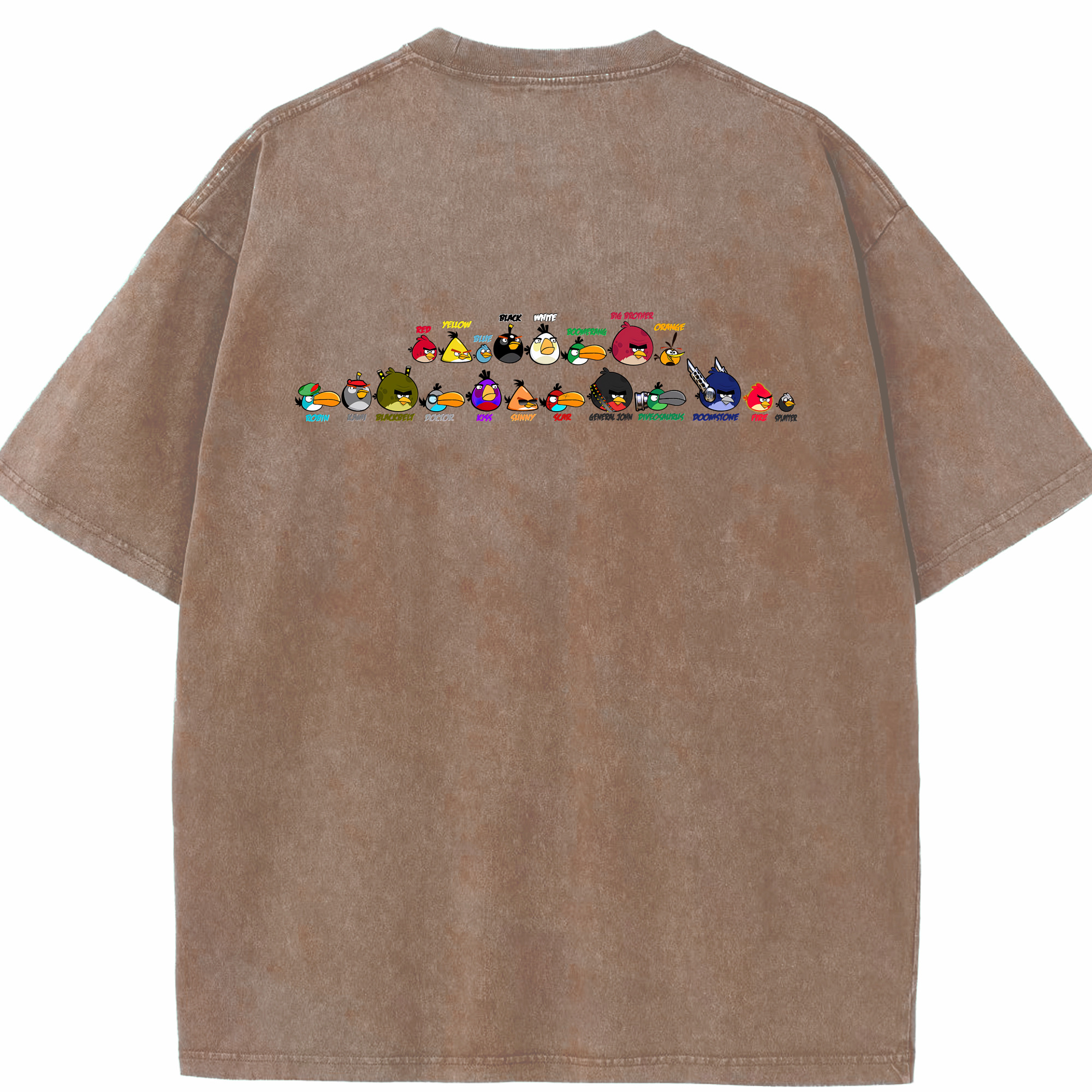 （画像用） Angry Birds アングリーバード 綿100% ヴィンテージ風 半袖Tシャツ（背面プリント）