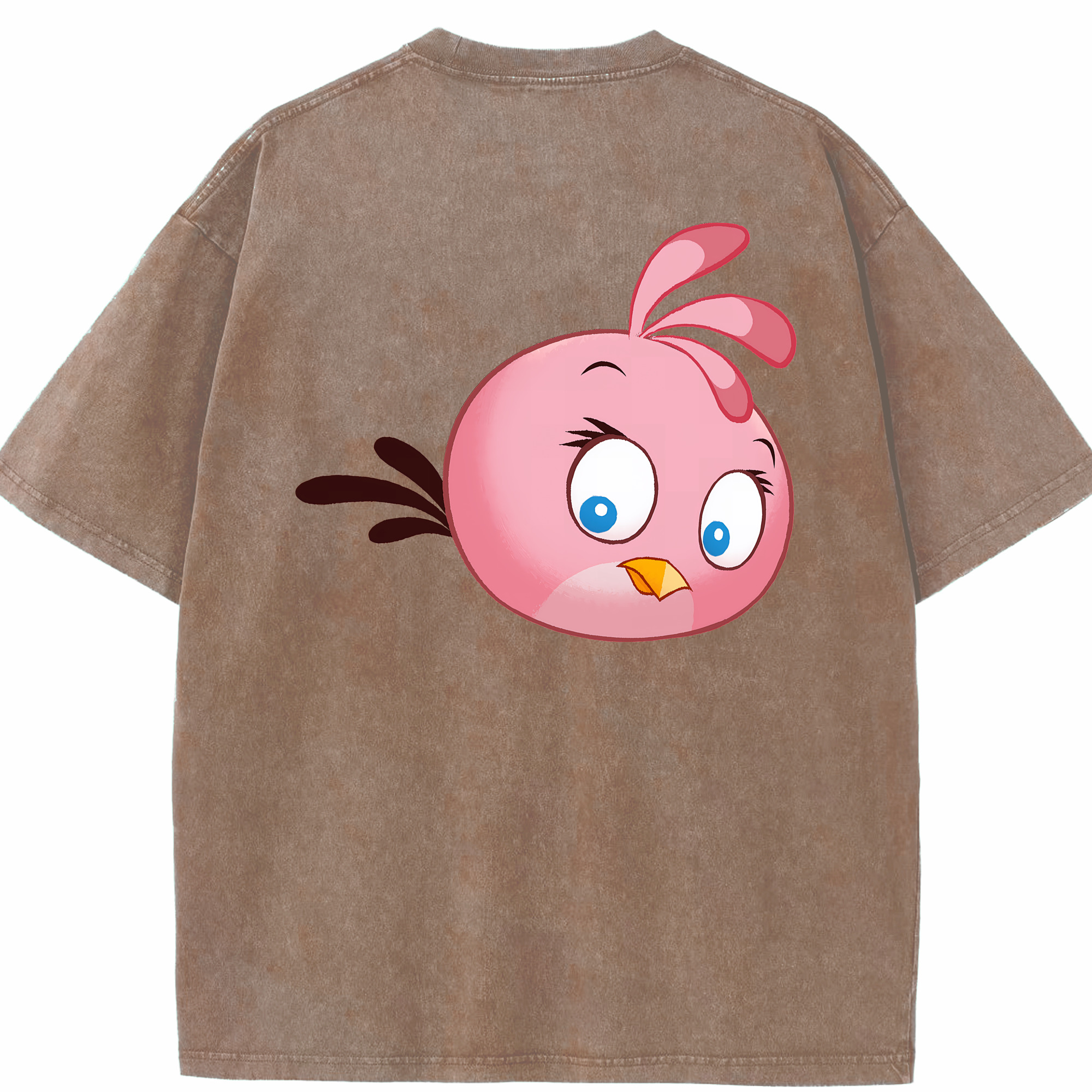 （画像用） Angry Birds アングリーバード 綿100% ヴィンテージ風 半袖Tシャツ（背面プリント）
