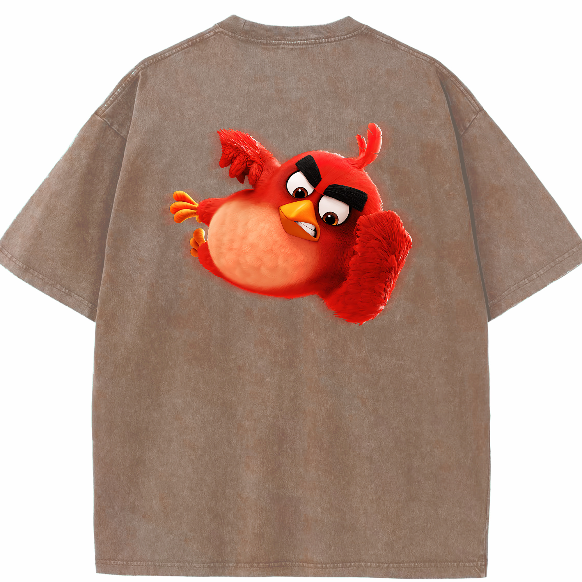 （画像用） Angry Birds アングリーバード 綿100% ヴィンテージ風 半袖Tシャツ（背面プリント）