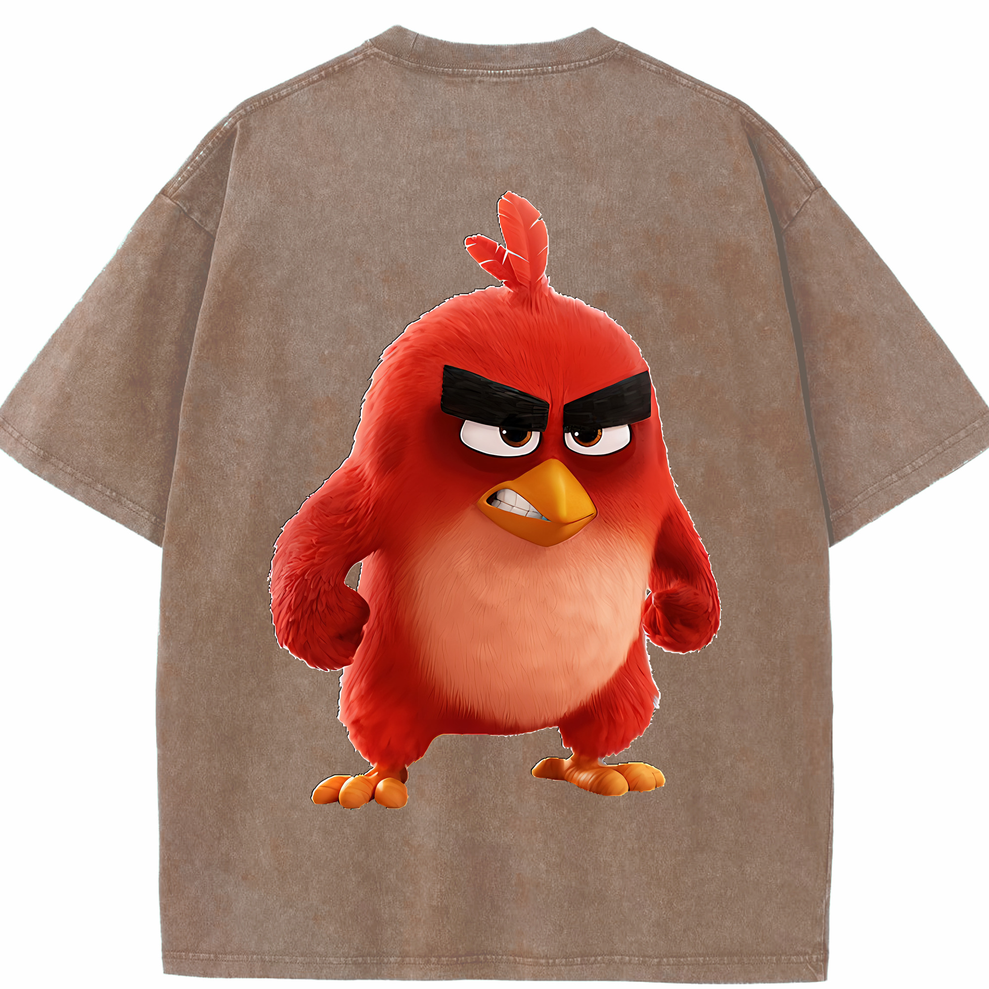 （画像用） Angry Birds アングリーバード 綿100% ヴィンテージ風 半袖Tシャツ（背面プリント）