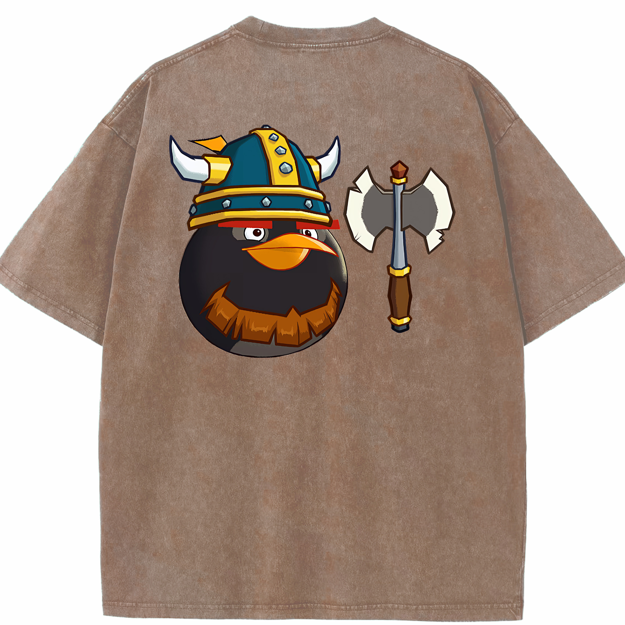 （画像用） Angry Birds アングリーバード 綿100% ヴィンテージ風 半袖Tシャツ（背面プリント）