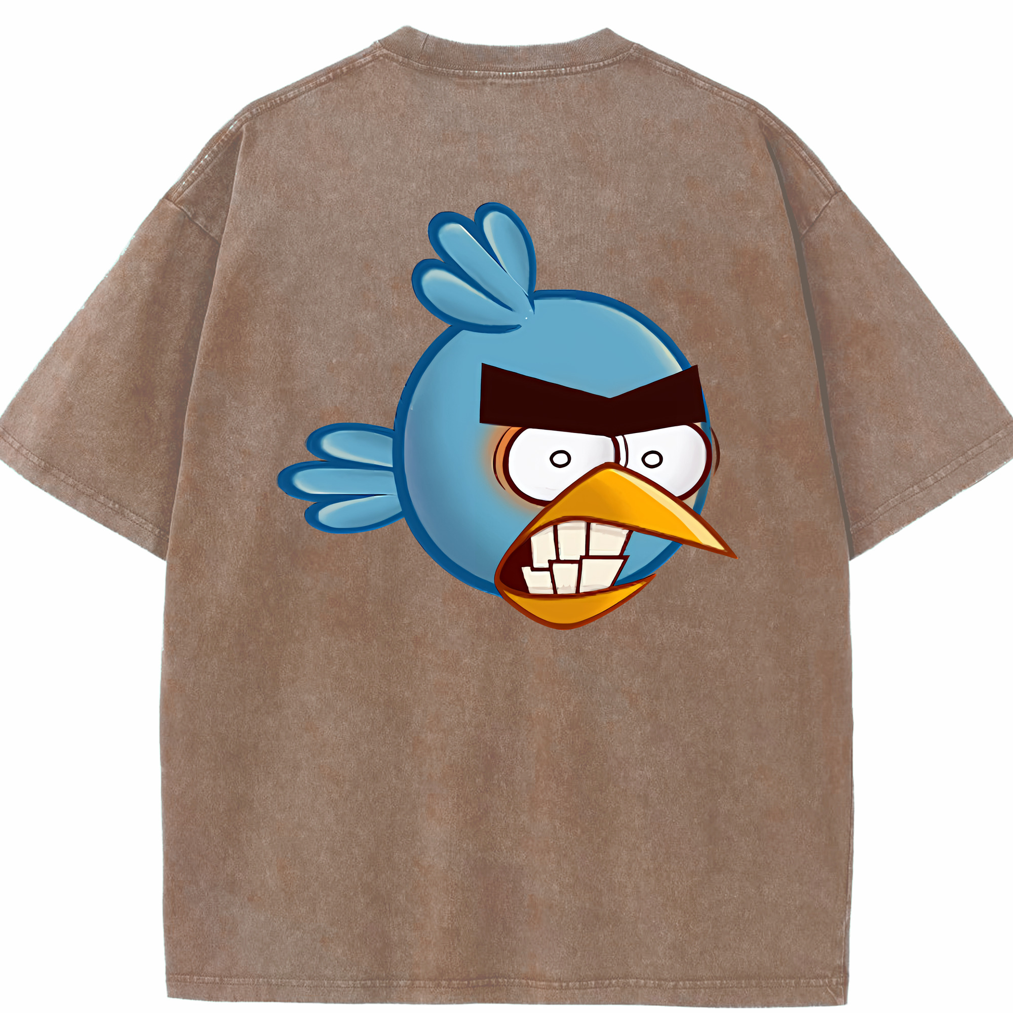 （画像用） Angry Birds アングリーバード 綿100% ヴィンテージ風 半袖Tシャツ（背面プリント）