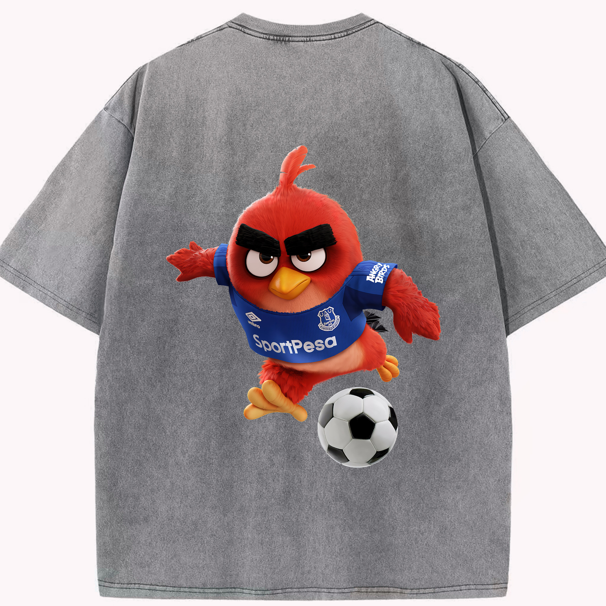 （画像用） Angry Birds アングリーバード 綿100% ヴィンテージ風 半袖Tシャツ（背面プリント）