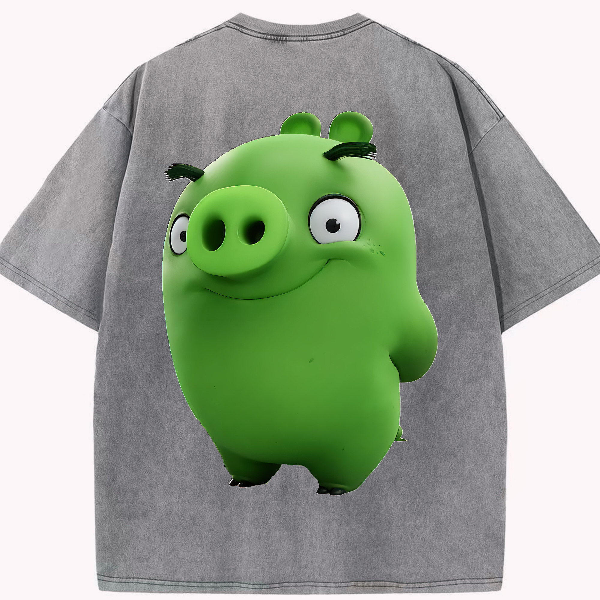 （画像用） Angry Birds アングリーバード 綿100% ヴィンテージ風 半袖Tシャツ（背面プリント）