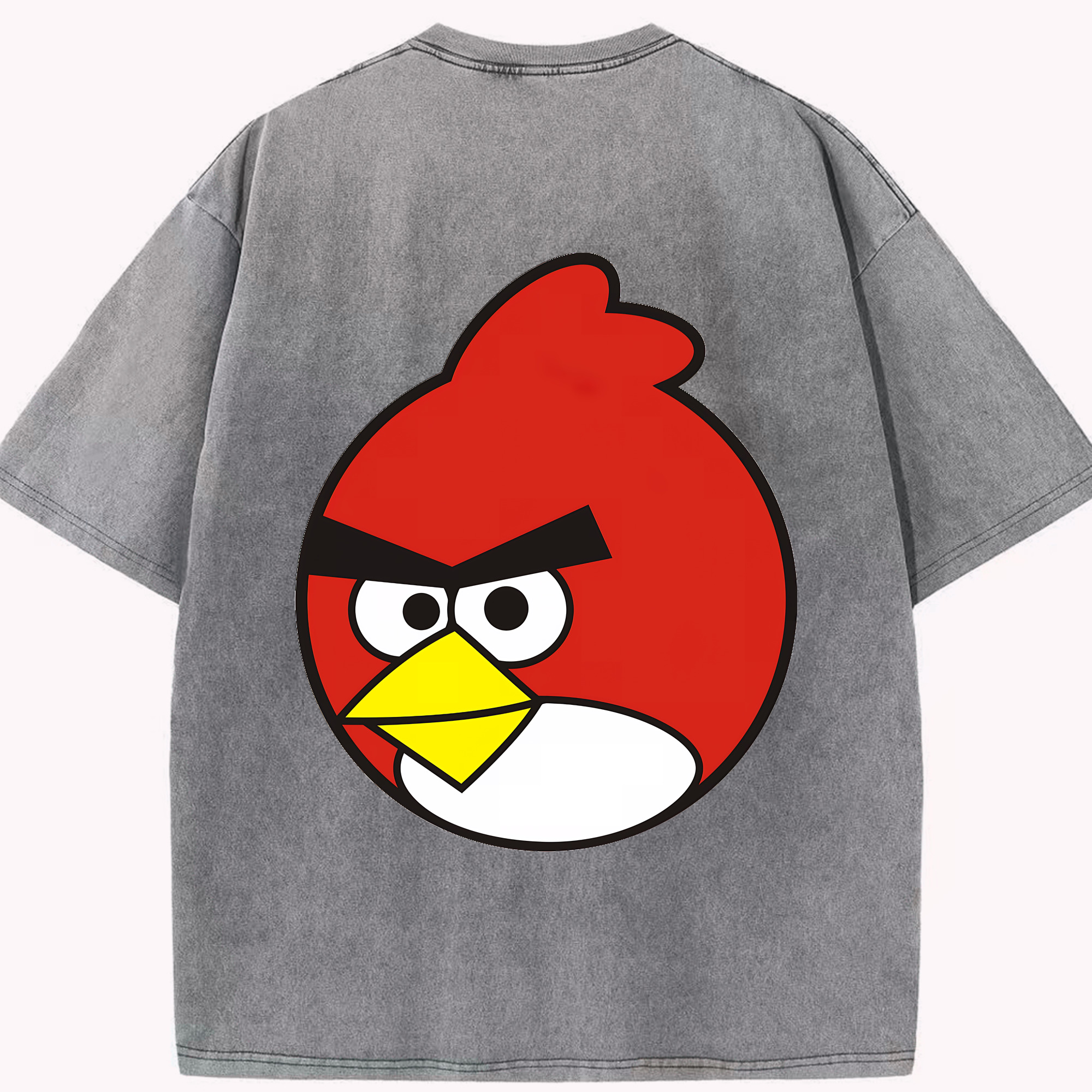 （画像用） Angry Birds アングリーバード 綿100% ヴィンテージ風 半袖Tシャツ（背面プリント）
