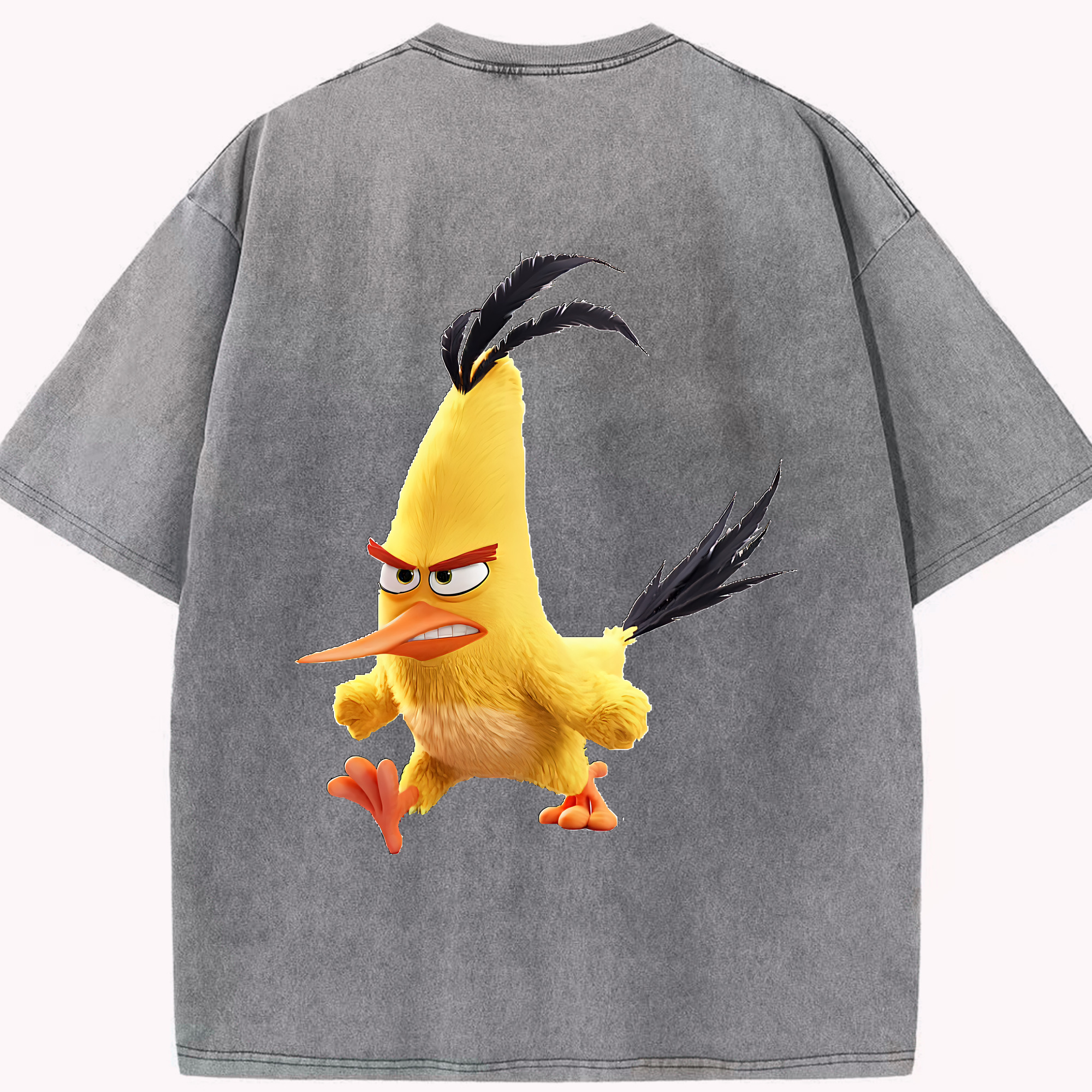 （画像用） Angry Birds アングリーバード 綿100% ヴィンテージ風 半袖Tシャツ（背面プリント）