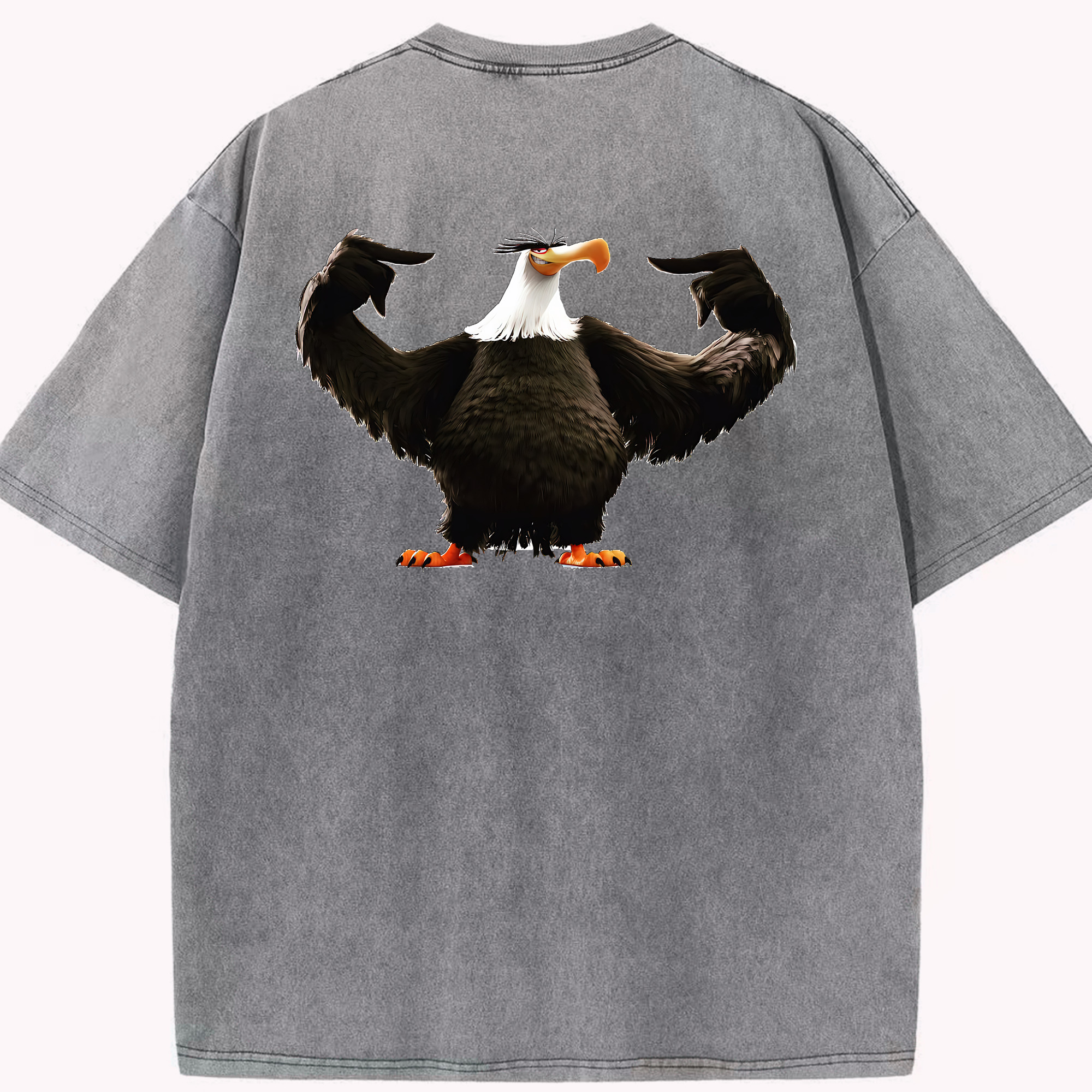 （画像用） Angry Birds アングリーバード 綿100% ヴィンテージ風 半袖Tシャツ（背面プリント）