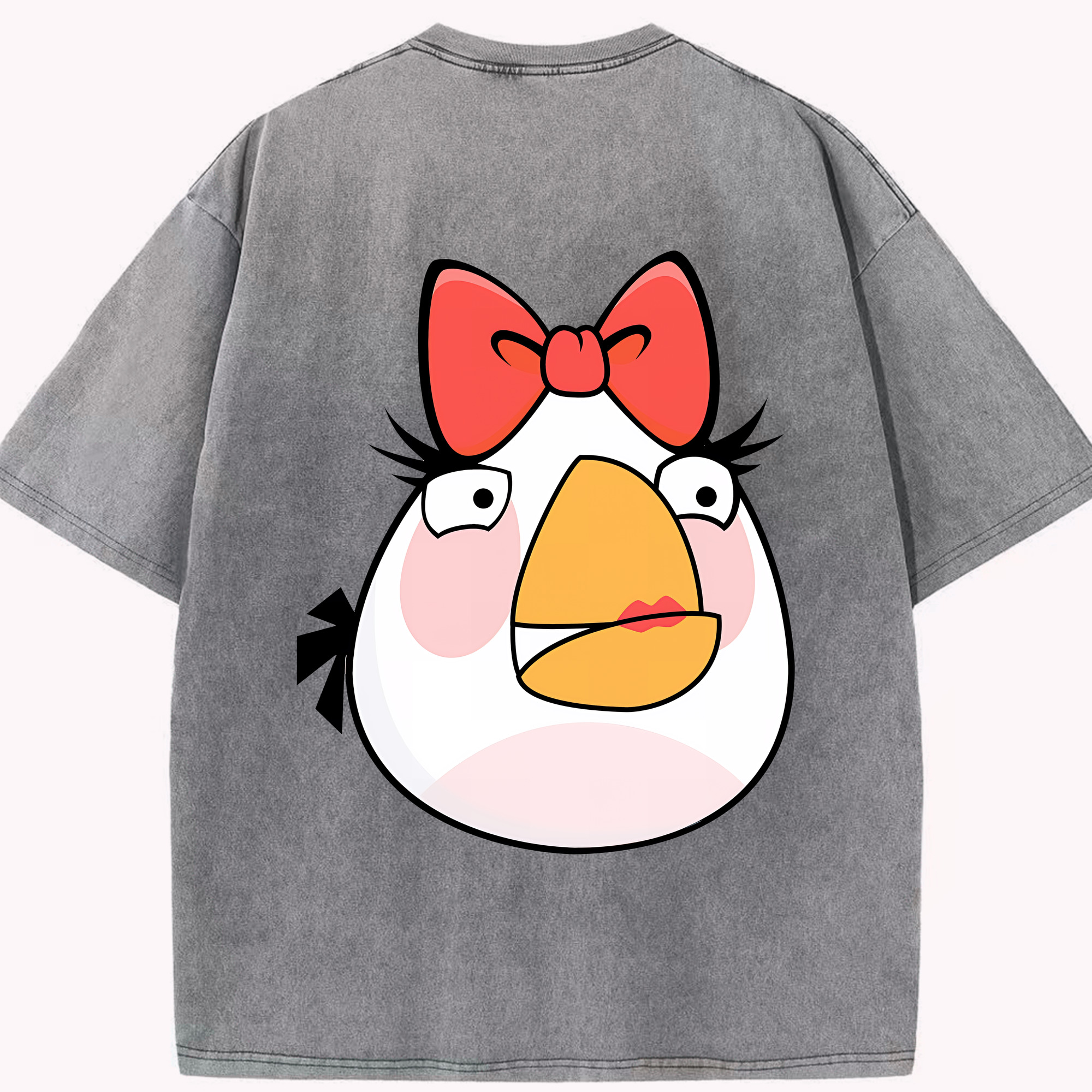（画像用） Angry Birds アングリーバード 綿100% ヴィンテージ風 半袖Tシャツ（背面プリント）