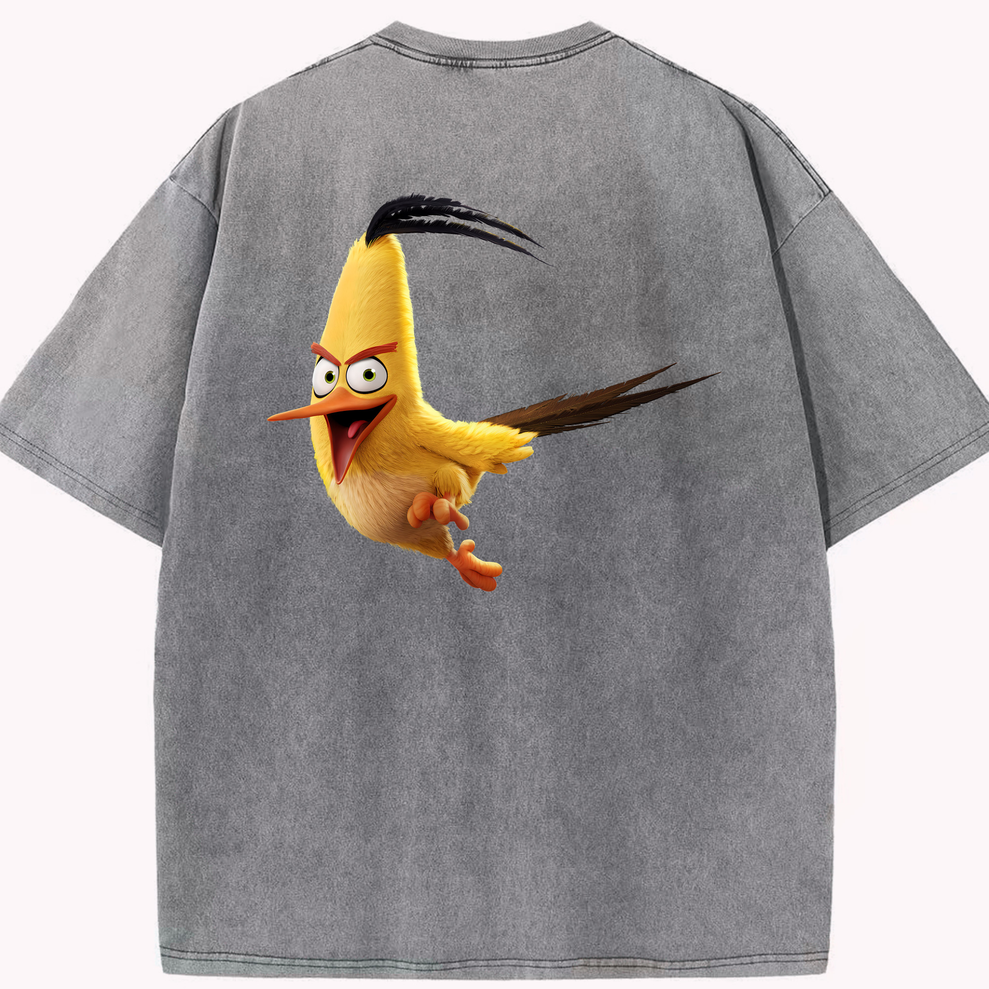 （画像用） Angry Birds アングリーバード 綿100% ヴィンテージ風 半袖Tシャツ（背面プリント）