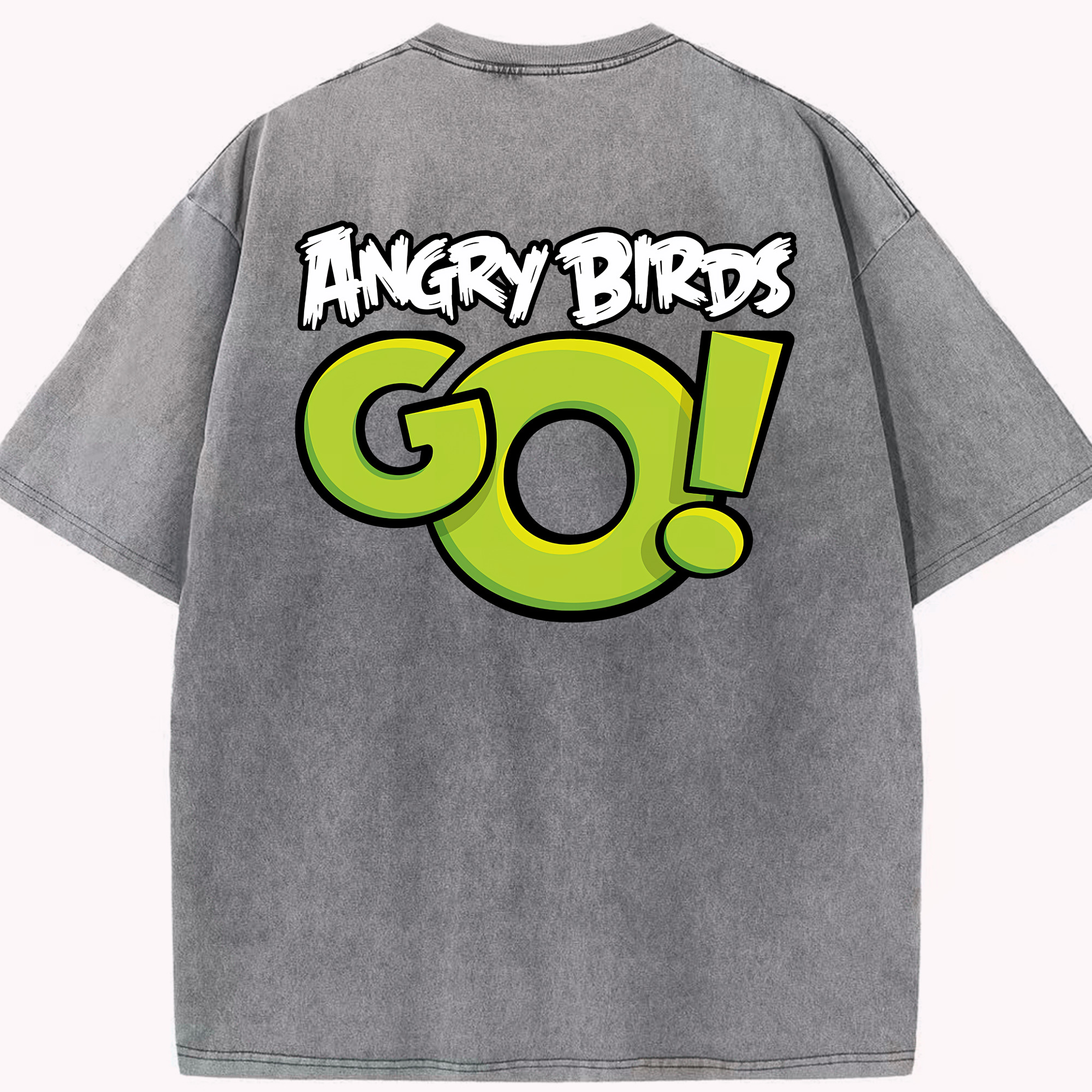 （画像用） Angry Birds アングリーバード 綿100% ヴィンテージ風 半袖Tシャツ（背面プリント）
