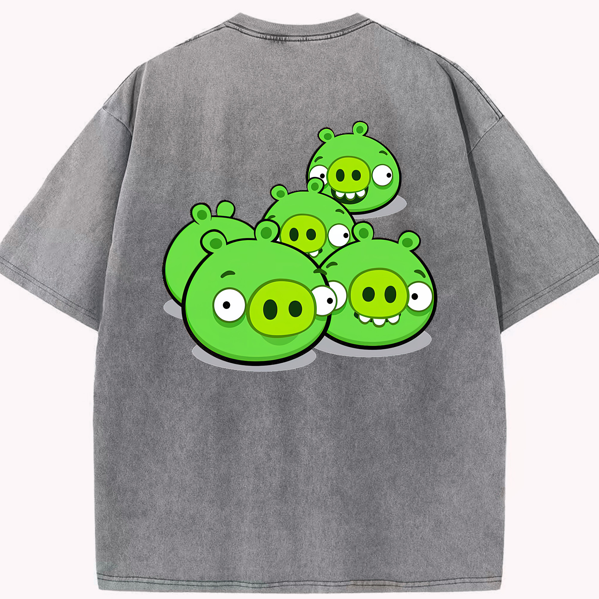 （画像用） Angry Birds アングリーバード 綿100% ヴィンテージ風 半袖Tシャツ（背面プリント）