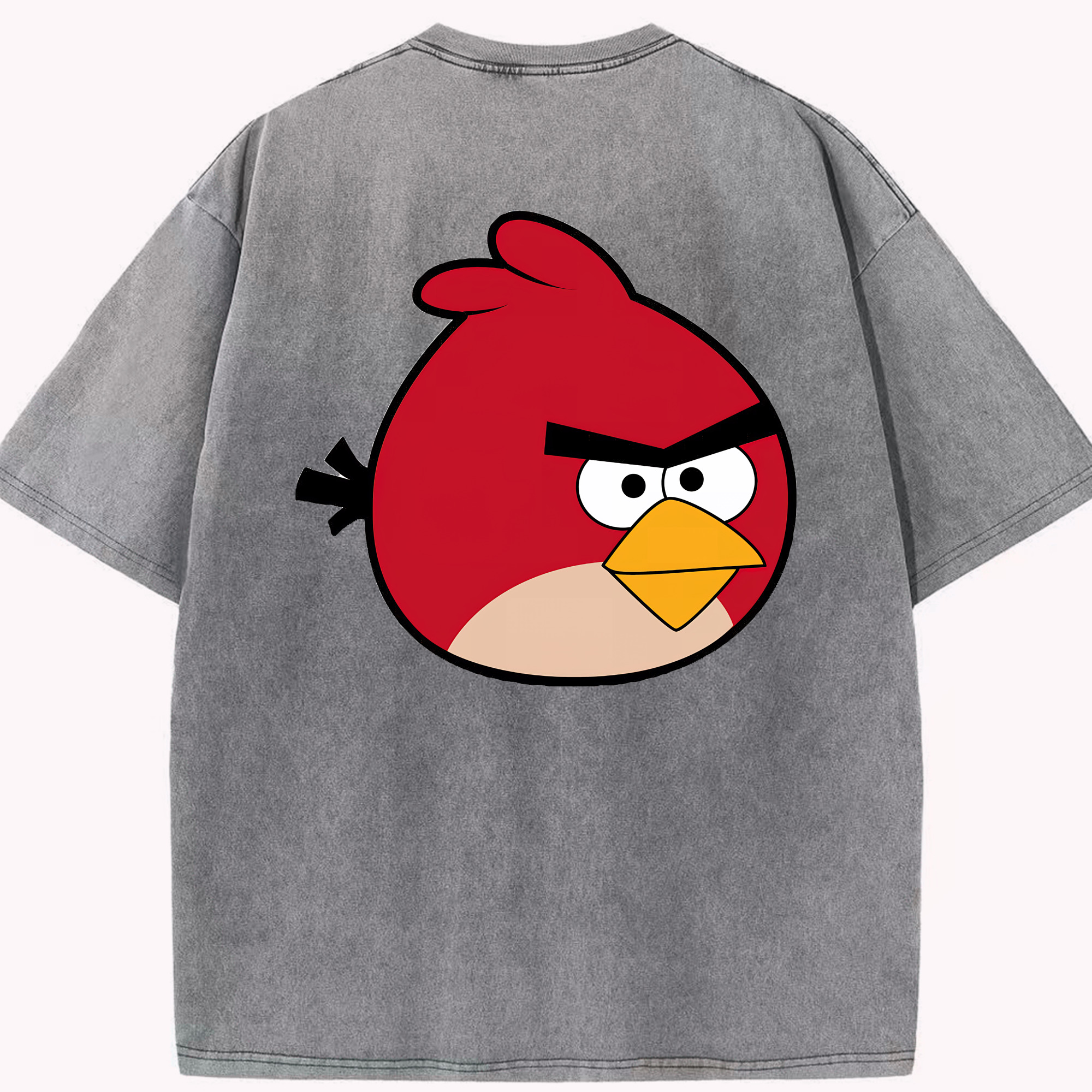 （画像用） Angry Birds アングリーバード 綿100% ヴィンテージ風 半袖Tシャツ（背面プリント）
