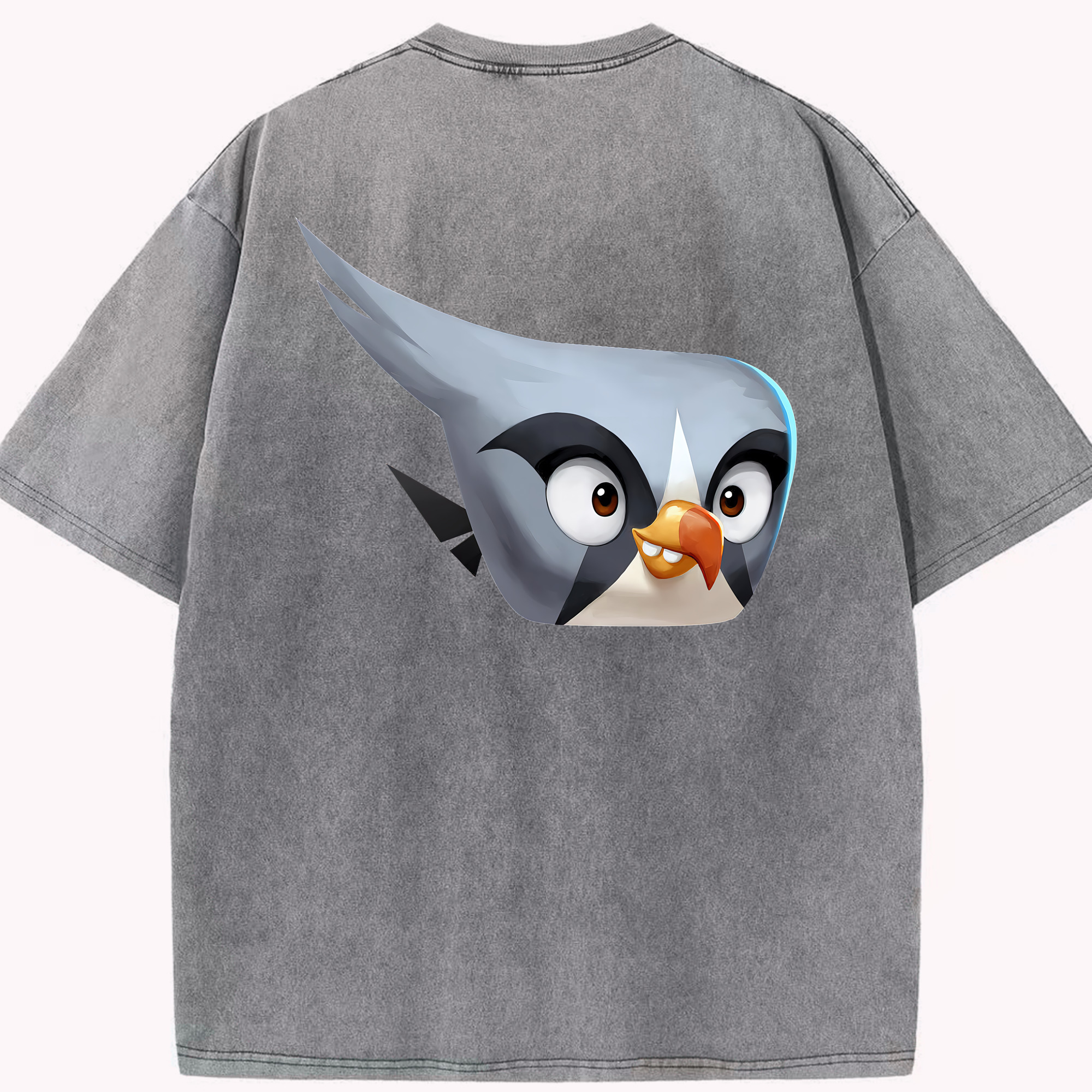 （画像用） Angry Birds アングリーバード 綿100% ヴィンテージ風 半袖Tシャツ（背面プリント）