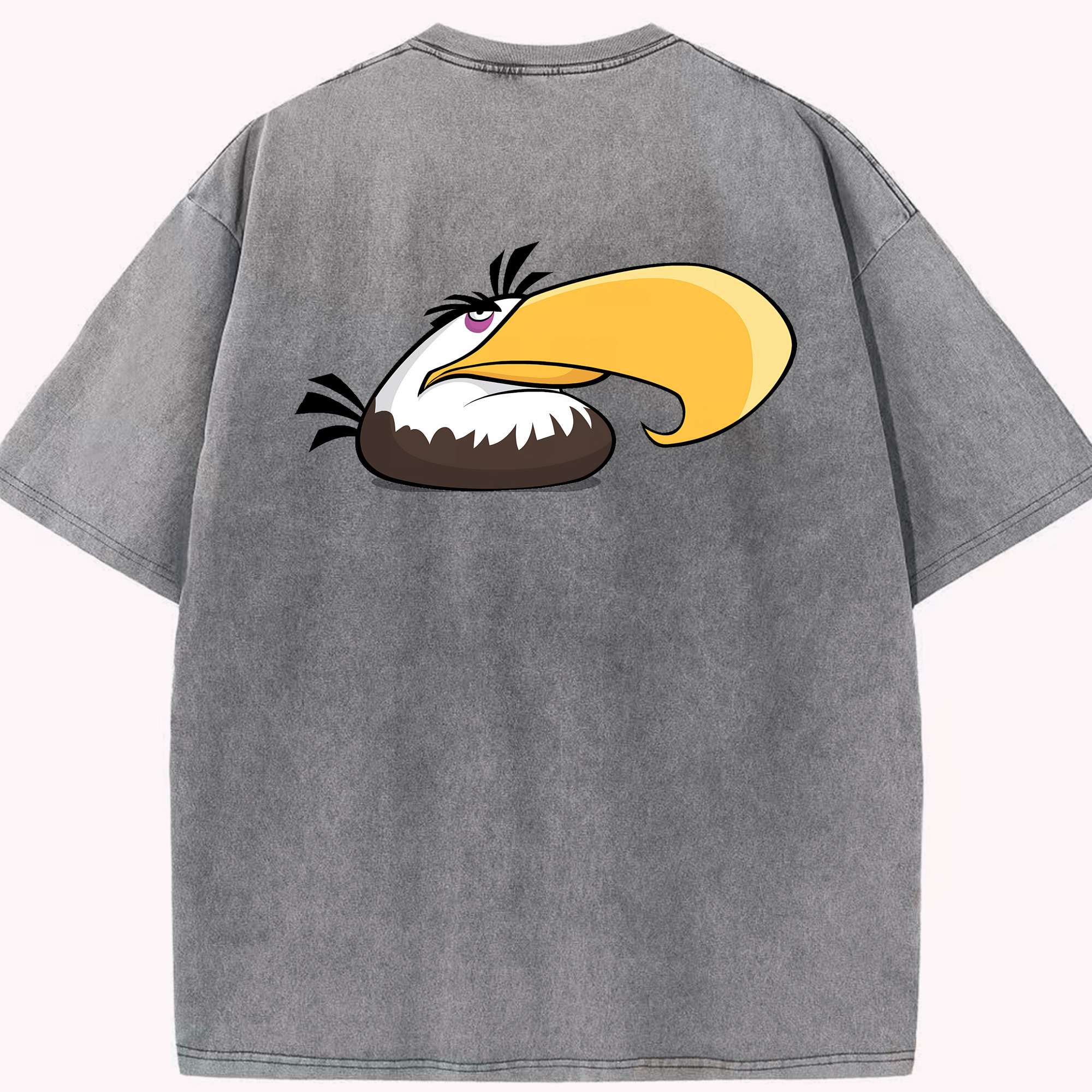 （画像用） Angry Birds アングリーバード 綿100% ヴィンテージ風 半袖Tシャツ（背面プリント）