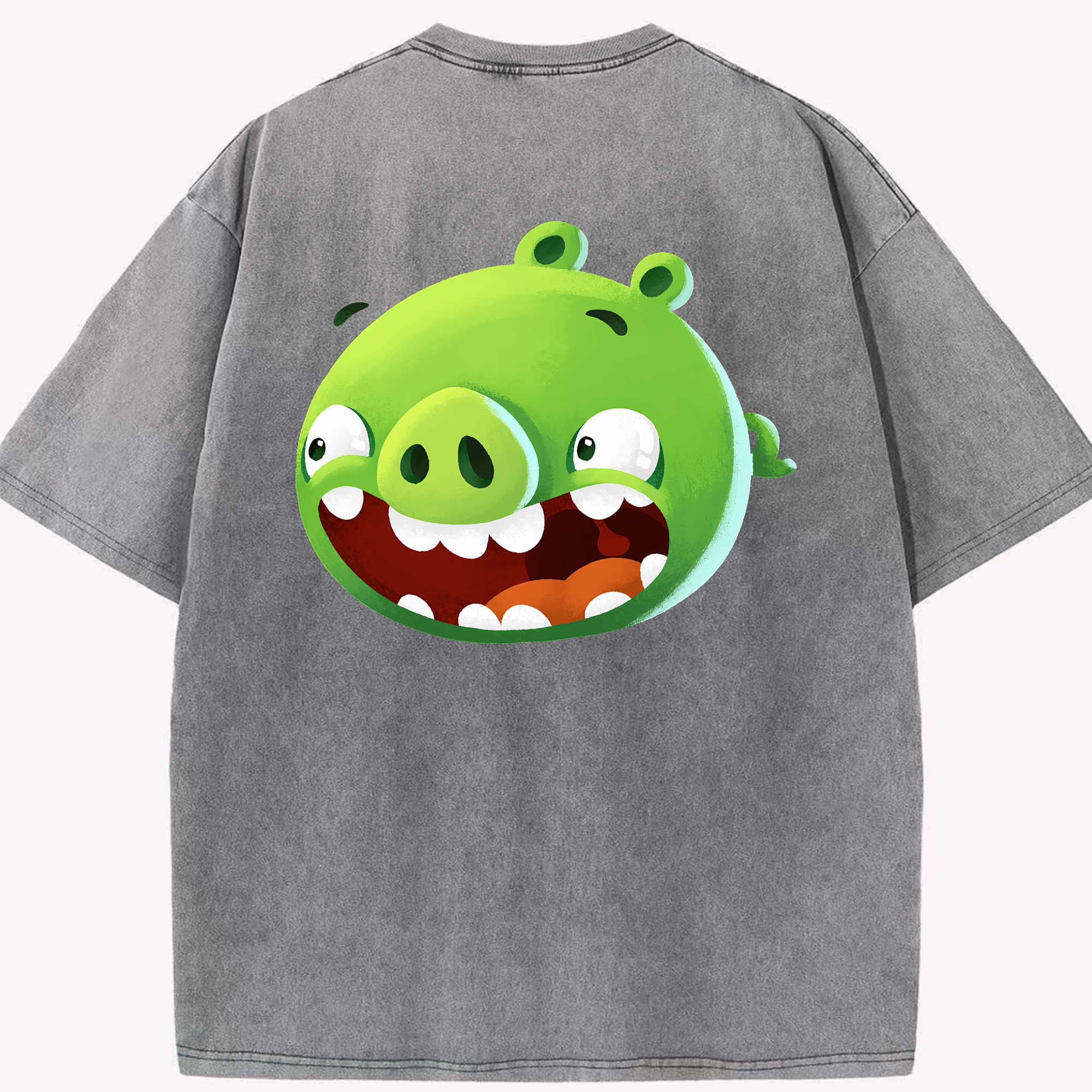 （画像用） Angry Birds アングリーバード 綿100% ヴィンテージ風 半袖Tシャツ（背面プリント）