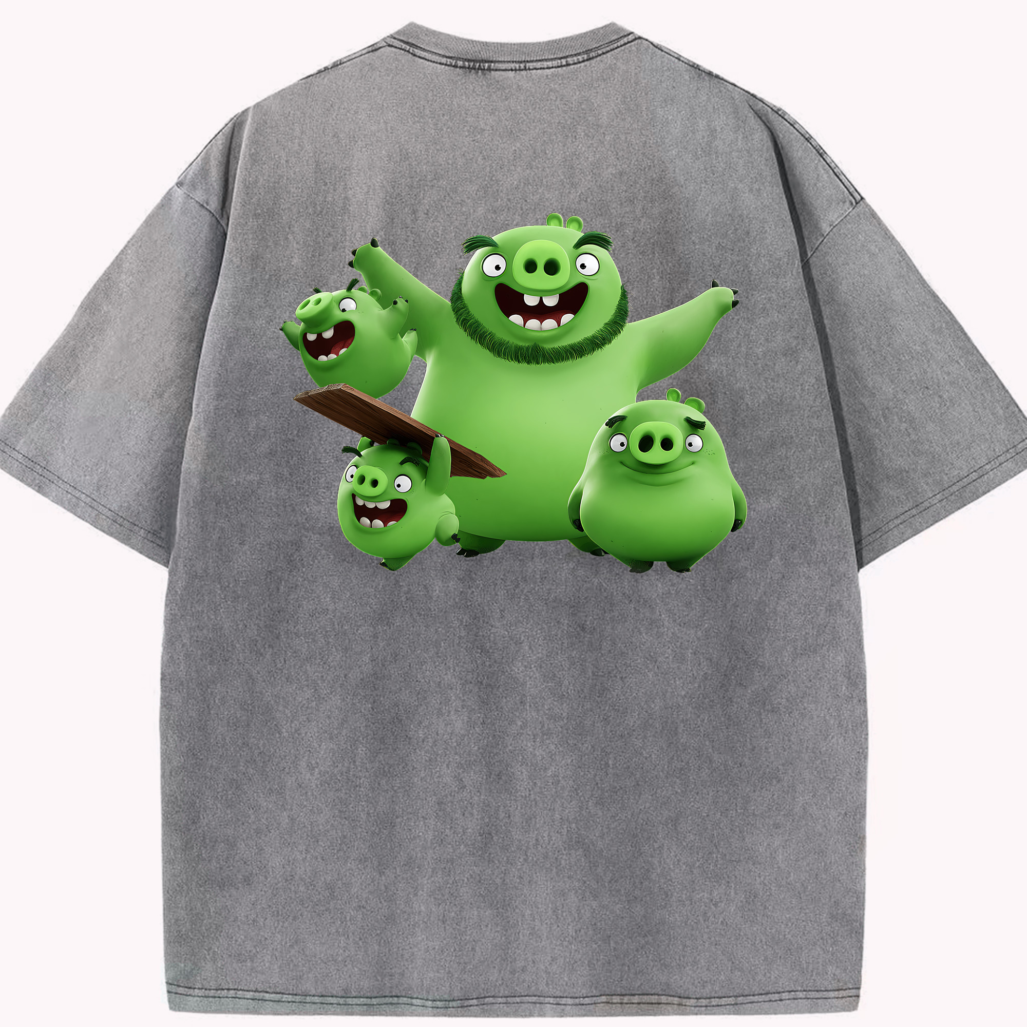 （画像用） Angry Birds アングリーバード 綿100% ヴィンテージ風 半袖Tシャツ（背面プリント）