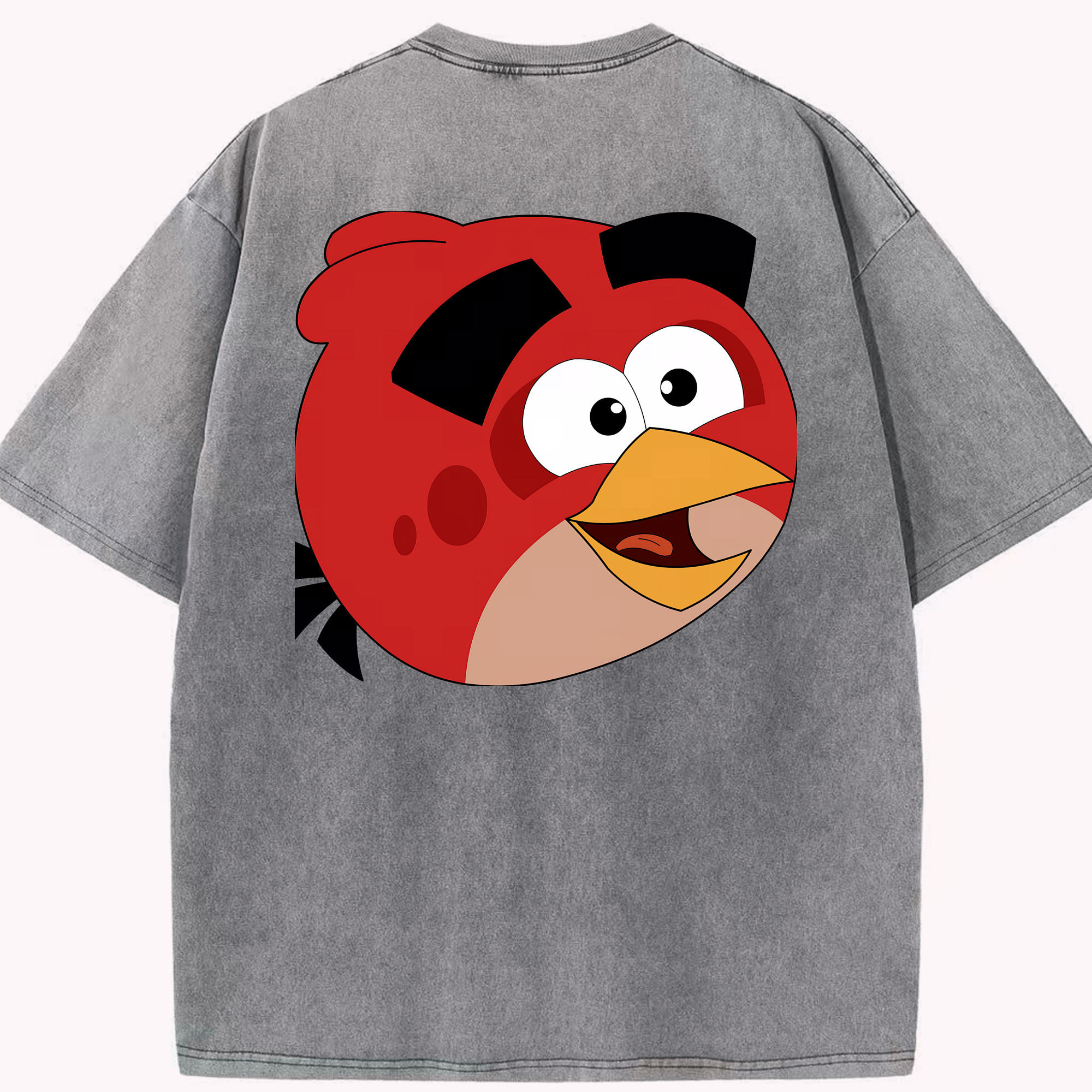 （画像用） Angry Birds アングリーバード 綿100% ヴィンテージ風 半袖Tシャツ（背面プリント）