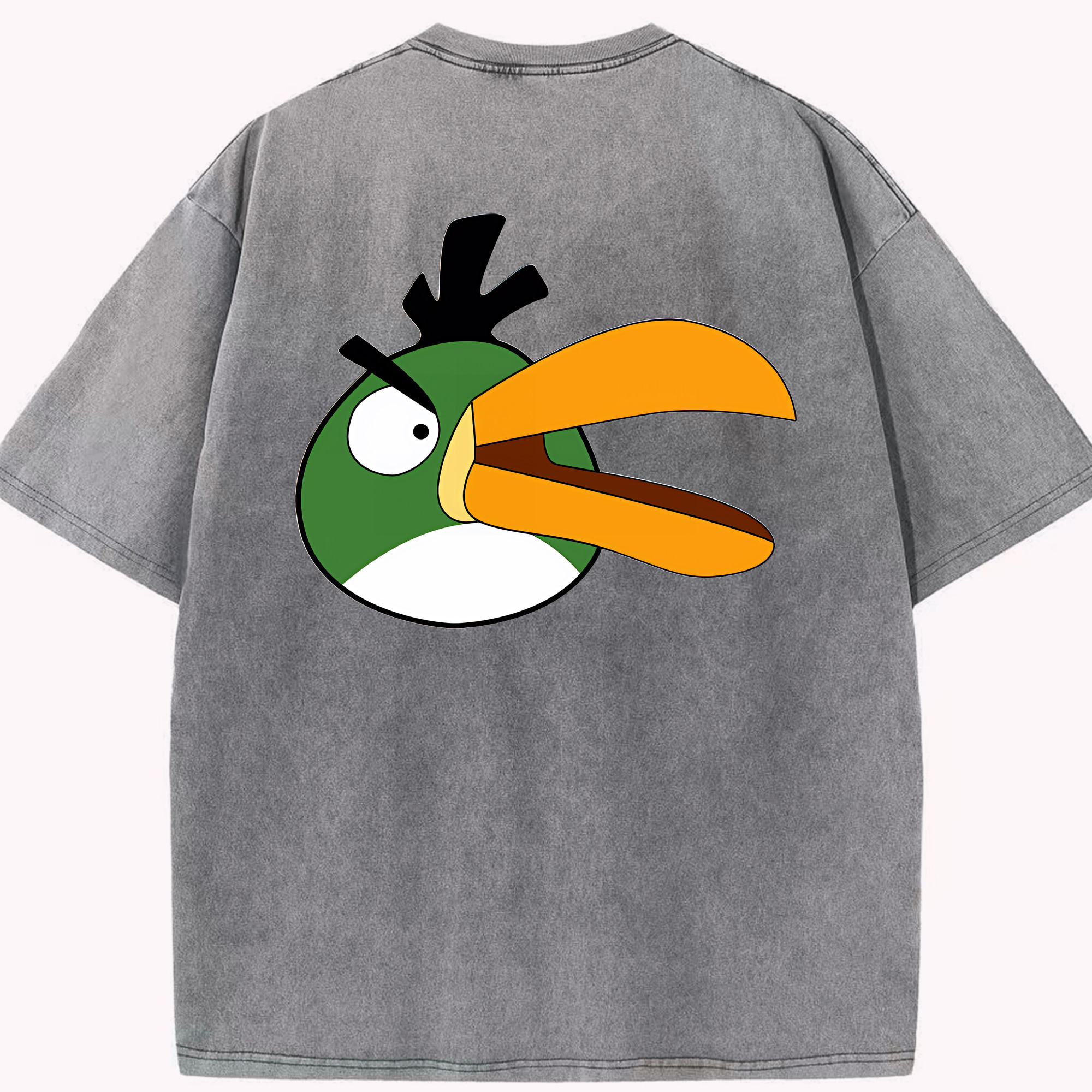 （画像用） Angry Birds アングリーバード 綿100% ヴィンテージ風 半袖Tシャツ（背面プリント）