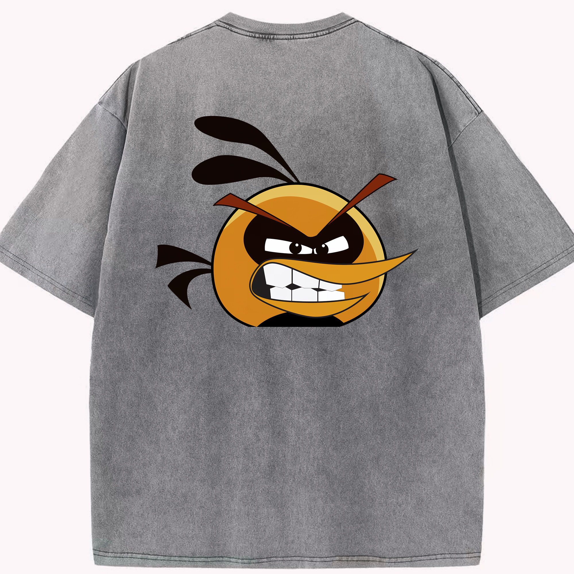 （画像用） Angry Birds アングリーバード 綿100% ヴィンテージ風 半袖Tシャツ（背面プリント）