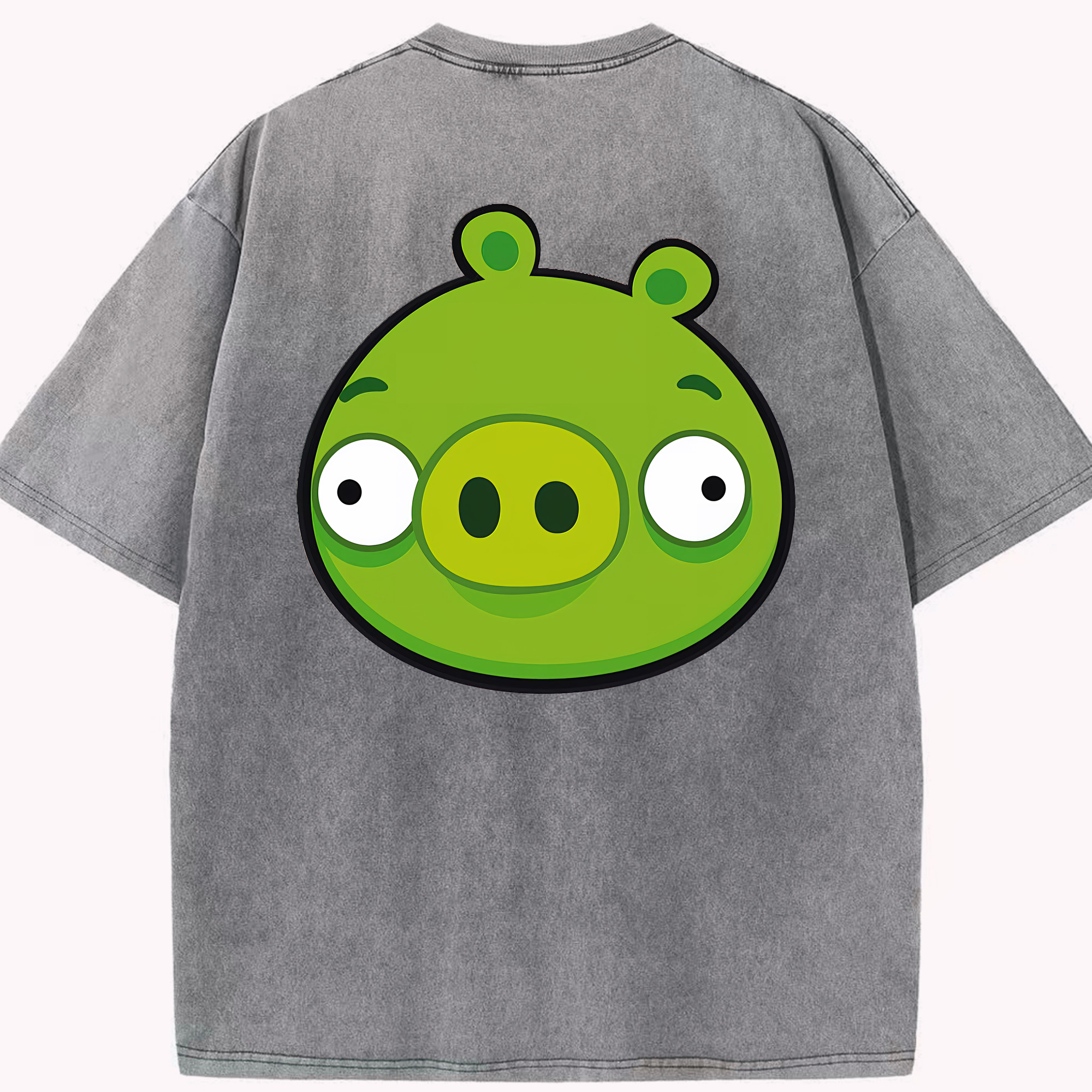 （画像用） Angry Birds アングリーバード 綿100% ヴィンテージ風 半袖Tシャツ（背面プリント）