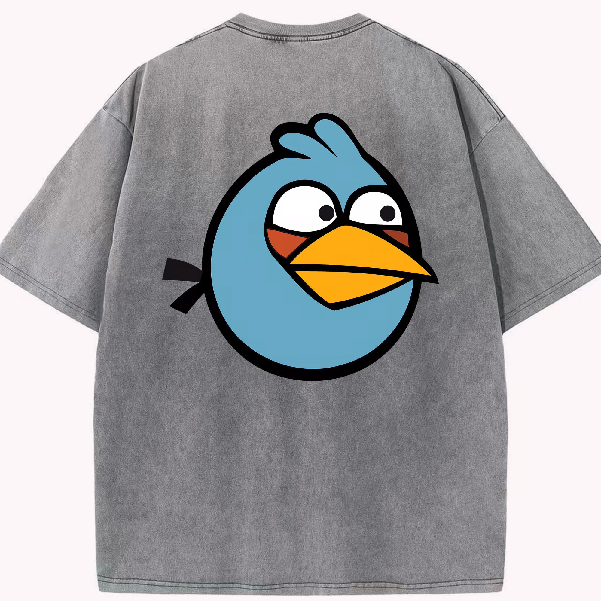 （画像用） Angry Birds アングリーバード 綿100% ヴィンテージ風 半袖Tシャツ（背面プリント）