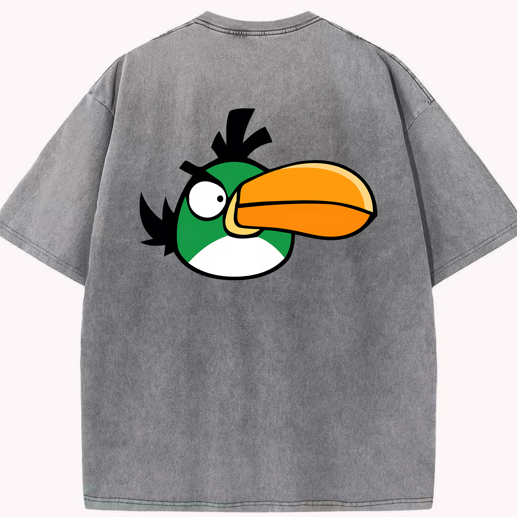 （画像用） Angry Birds アングリーバード 綿100% ヴィンテージ風 半袖Tシャツ（背面プリント）