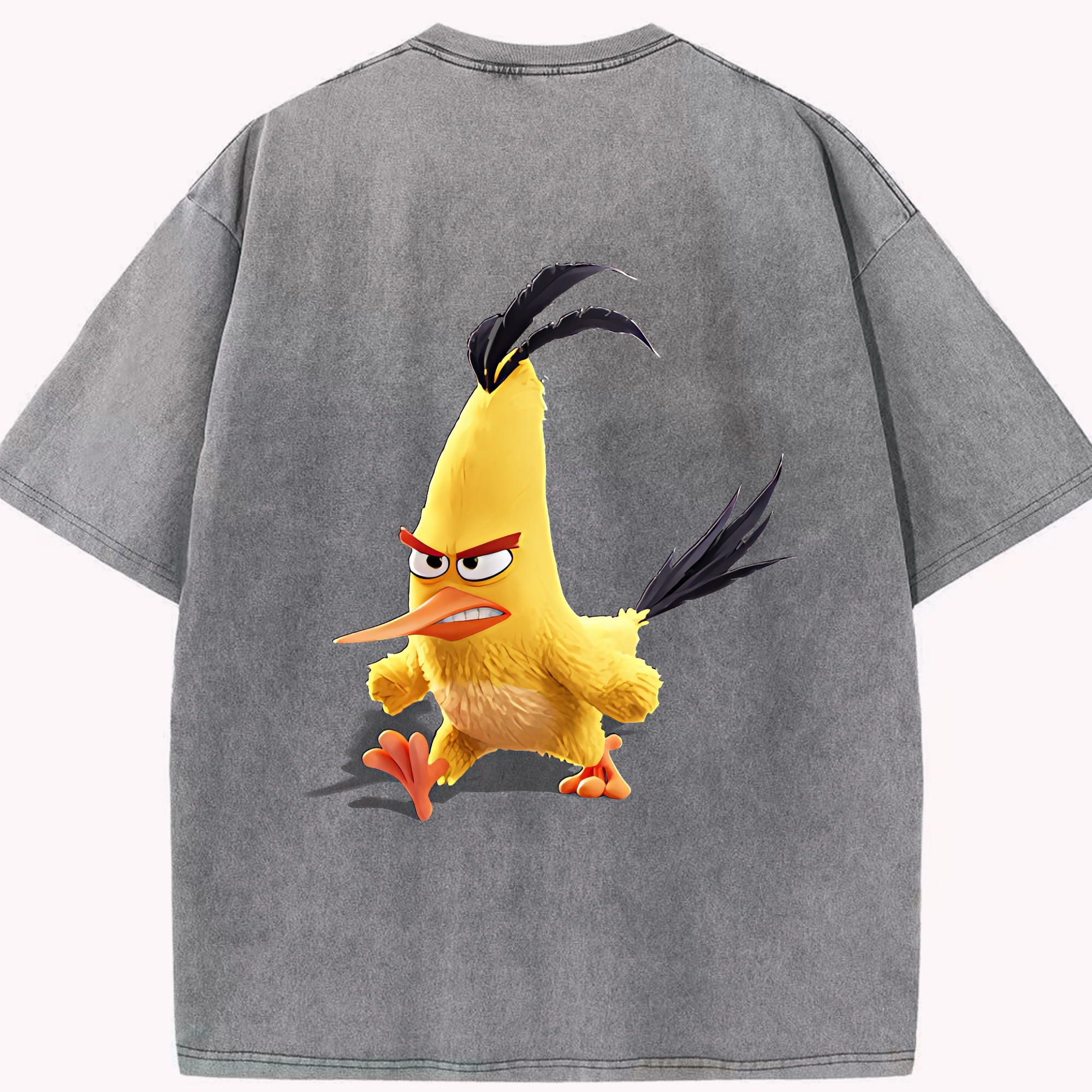 （画像用） Angry Birds アングリーバード 綿100% ヴィンテージ風 半袖Tシャツ（背面プリント）