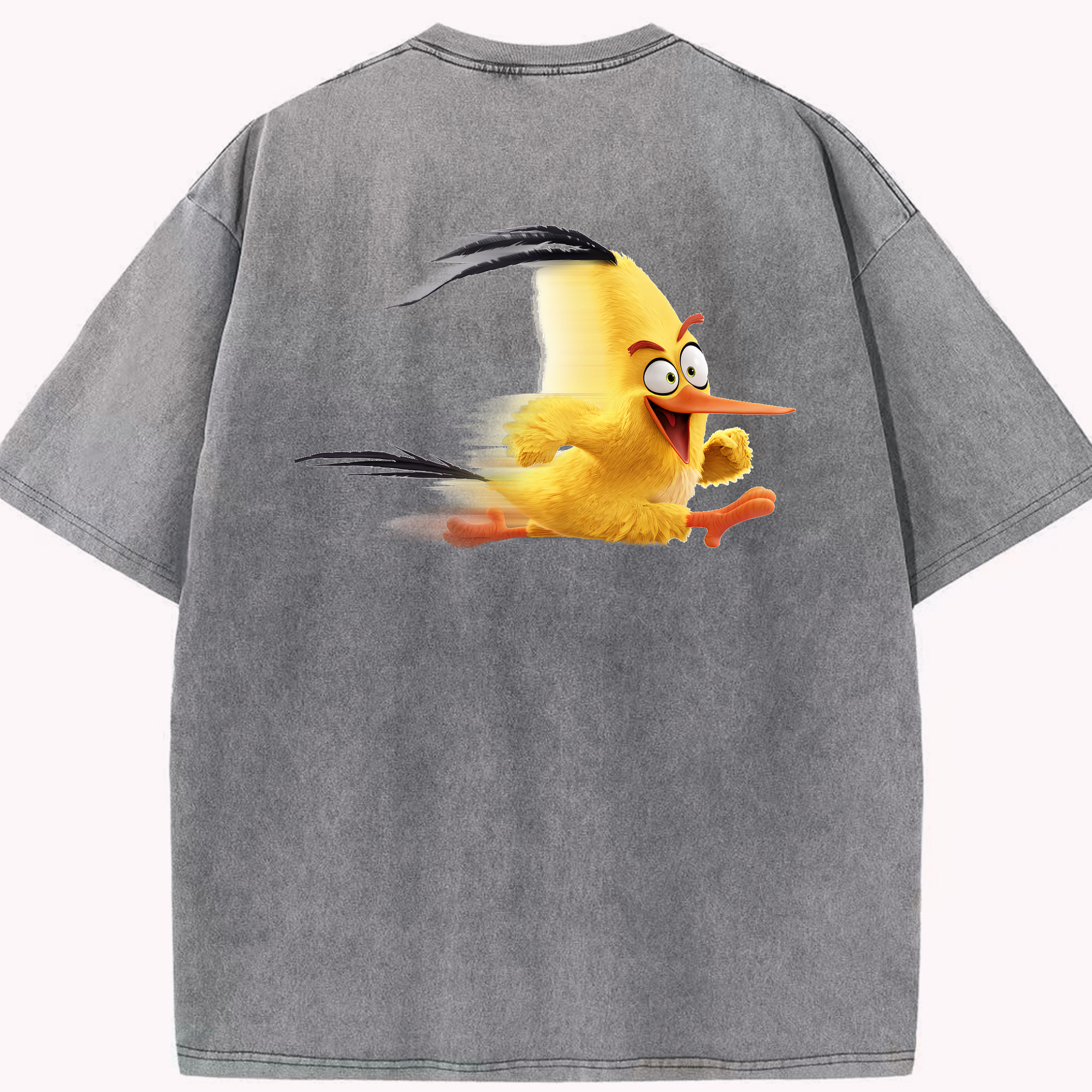 （画像用） Angry Birds アングリーバード 綿100% ヴィンテージ風 半袖Tシャツ（背面プリント）