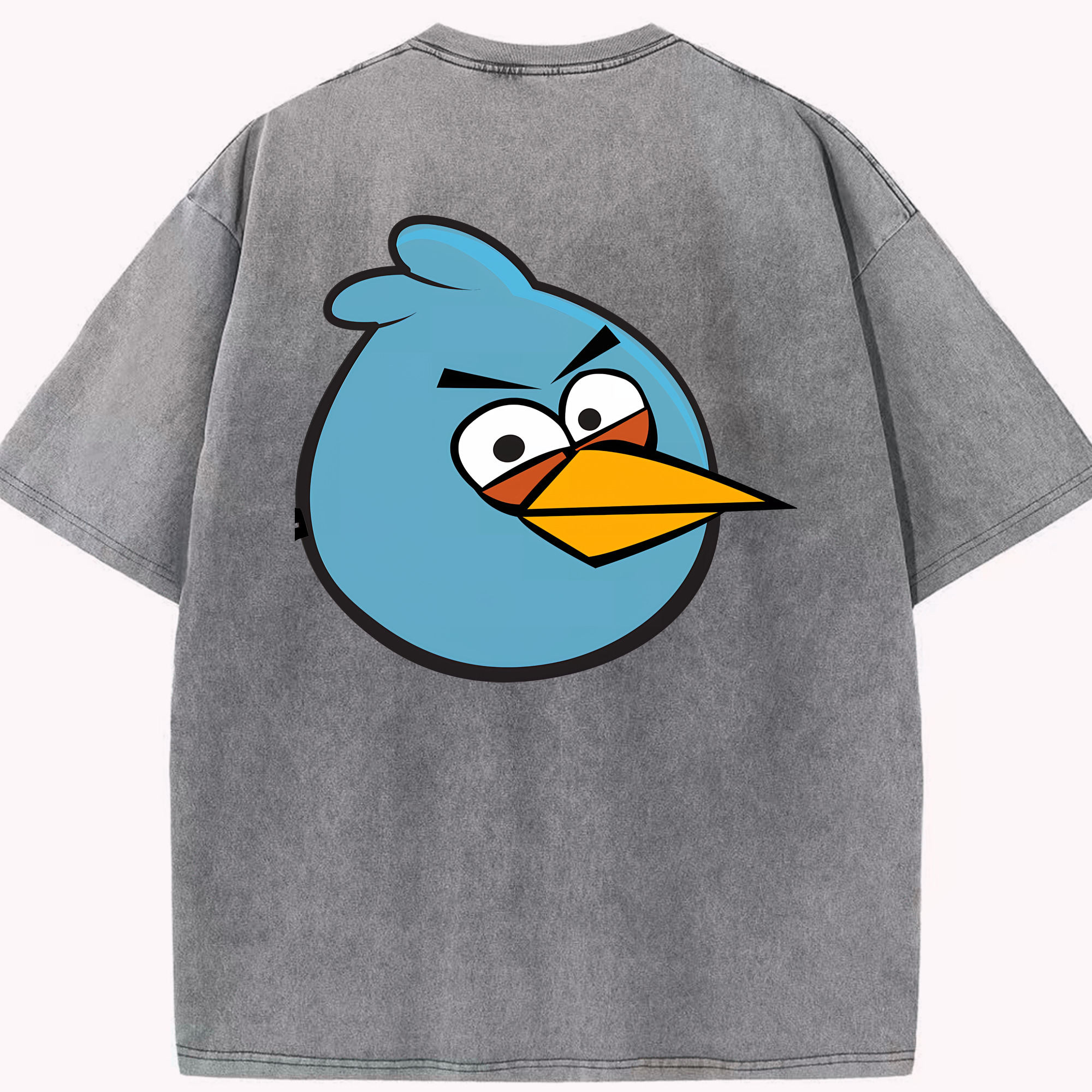 （画像用） Angry Birds アングリーバード 綿100% ヴィンテージ風 半袖Tシャツ（背面プリント）