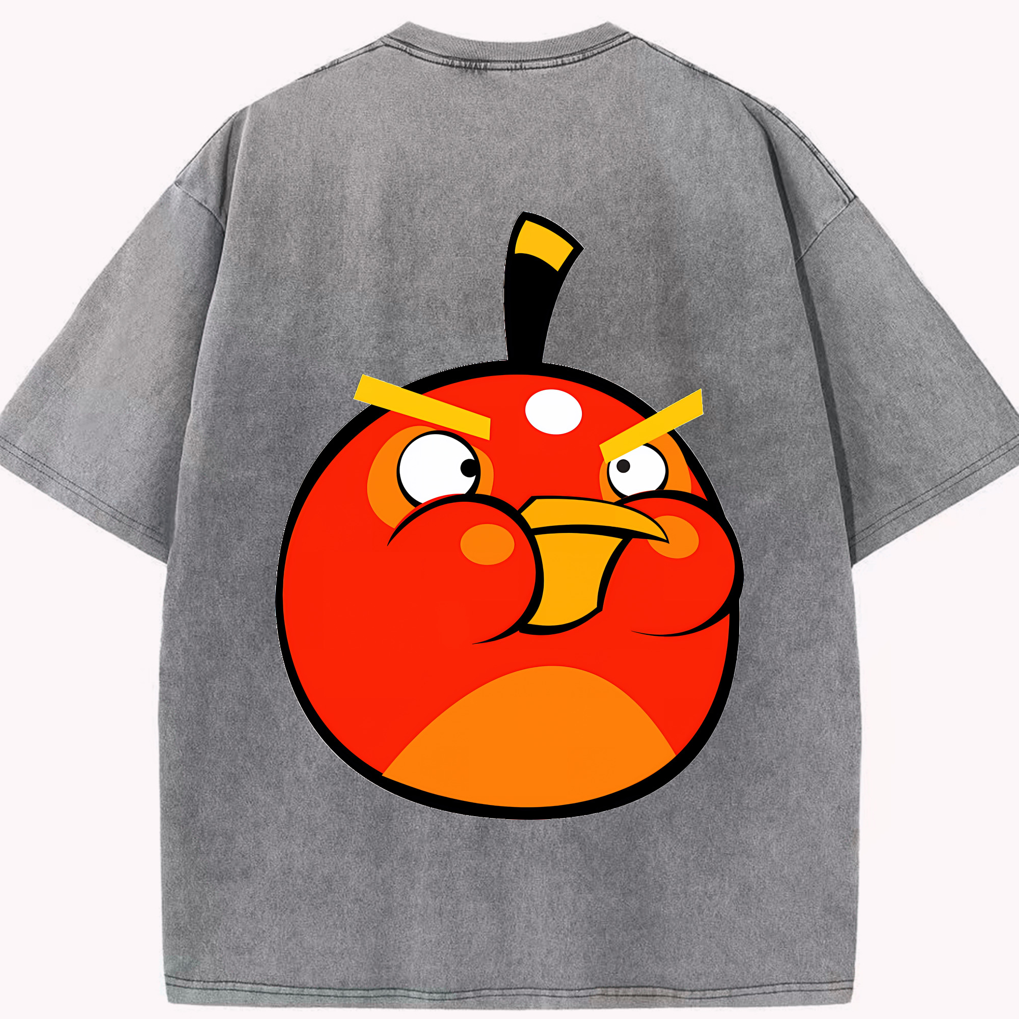 （画像用） Angry Birds アングリーバード 綿100% ヴィンテージ風 半袖Tシャツ（背面プリント）