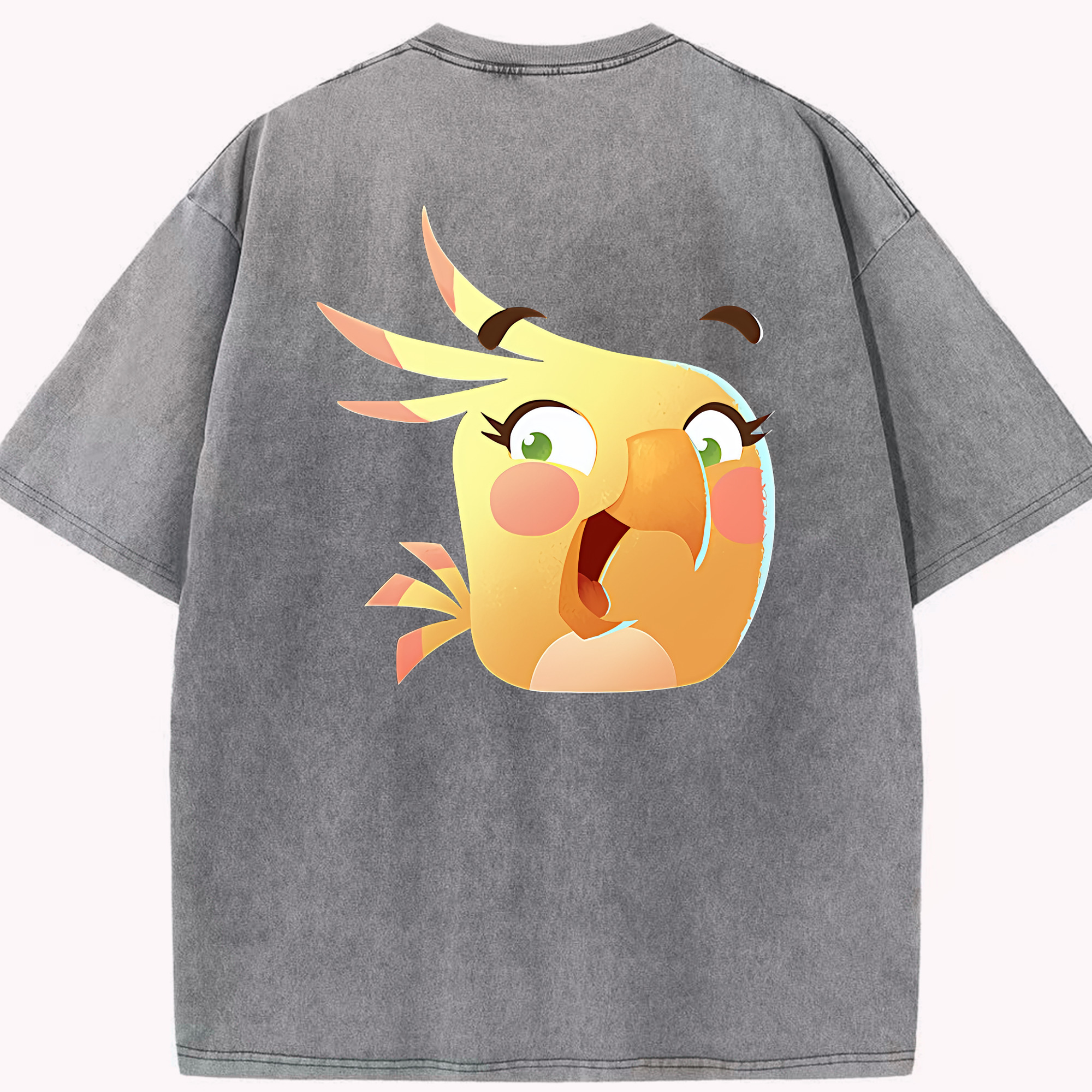 （画像用） Angry Birds アングリーバード 綿100% ヴィンテージ風 半袖Tシャツ（背面プリント）
